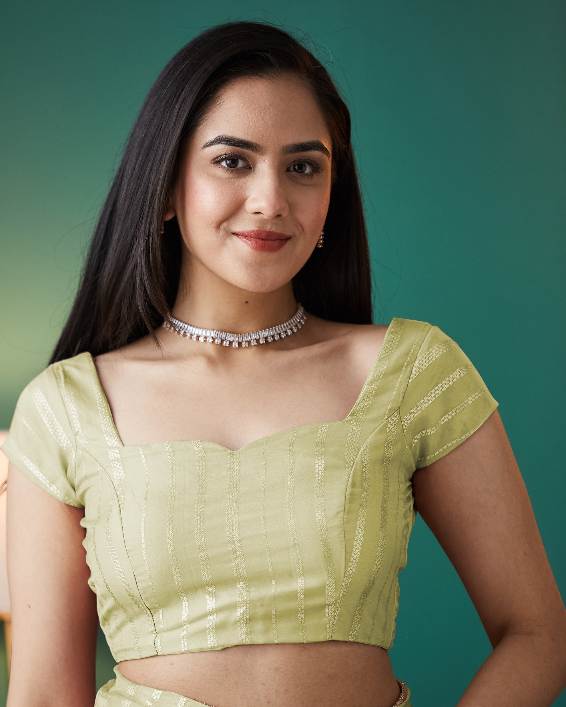 Pista Organza Designer Foil Printed Ready To Wear Saree