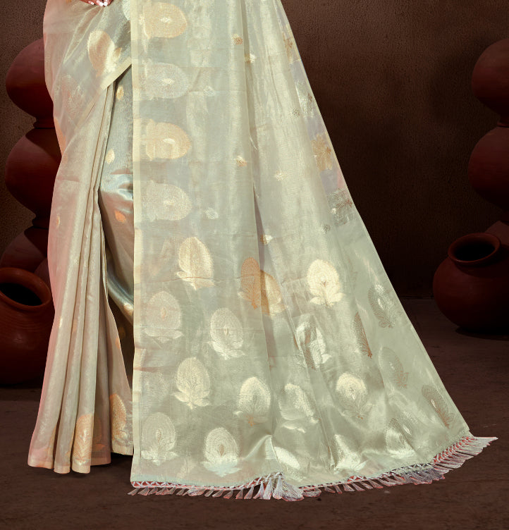 Premium Grey Munga kota Festival Saree for Women