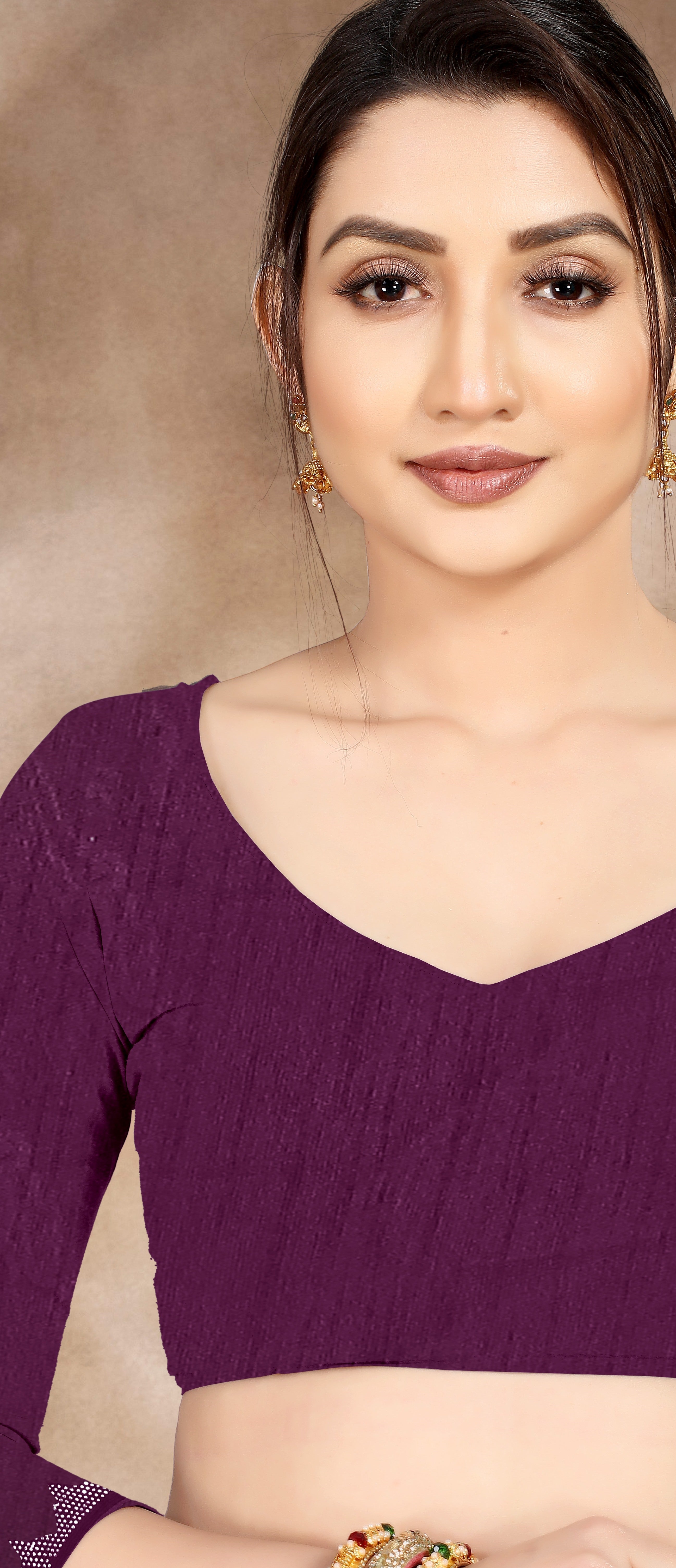 Purple Chiffon Saree With Swarovski Diamond Work