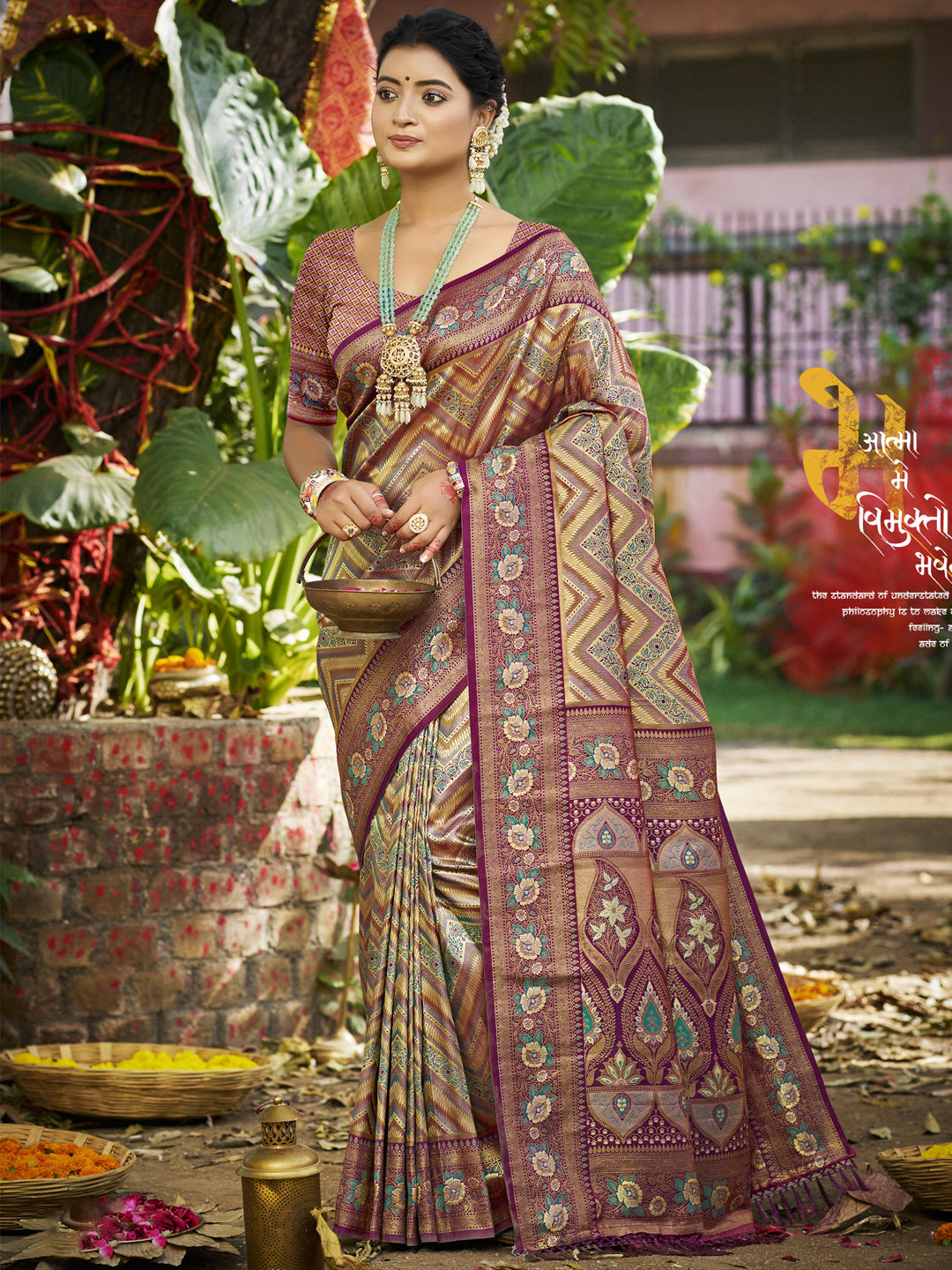 Purple Dharmavaram Silk Saree With Elegant Flow and Traditional Feel