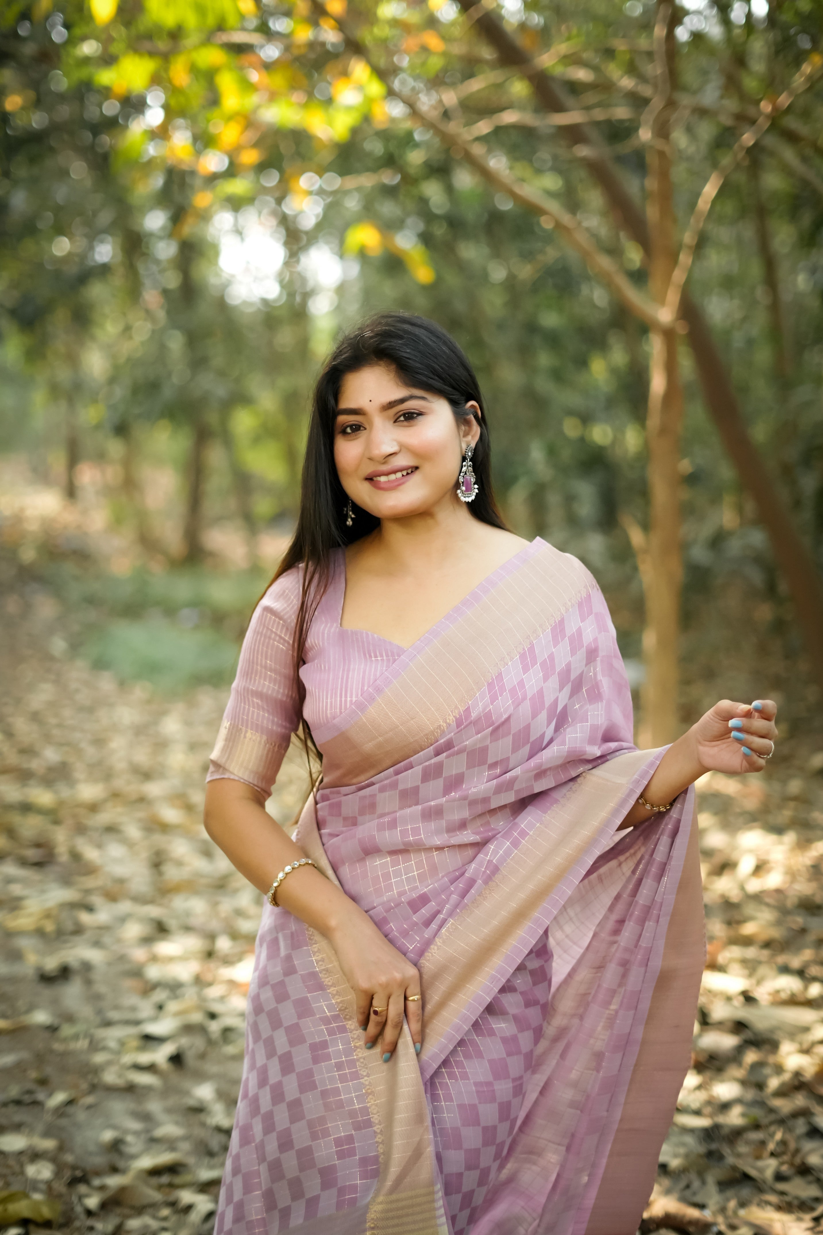 Purple Kalyani Silk Zari Woven Saree