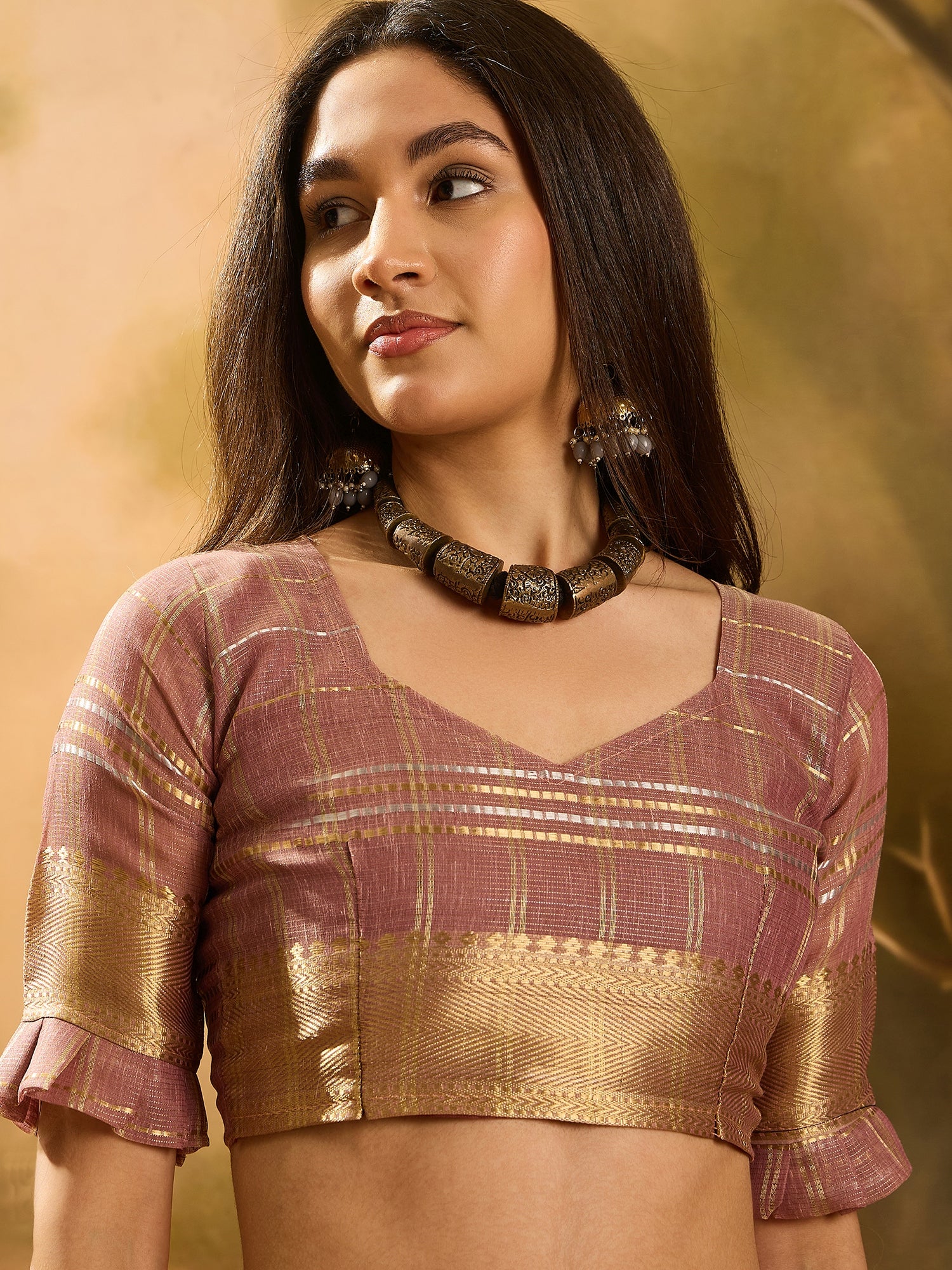 Purple Khadi Organza Woven Jacquard Designer Ethnic Traditional Festive Wear Saree