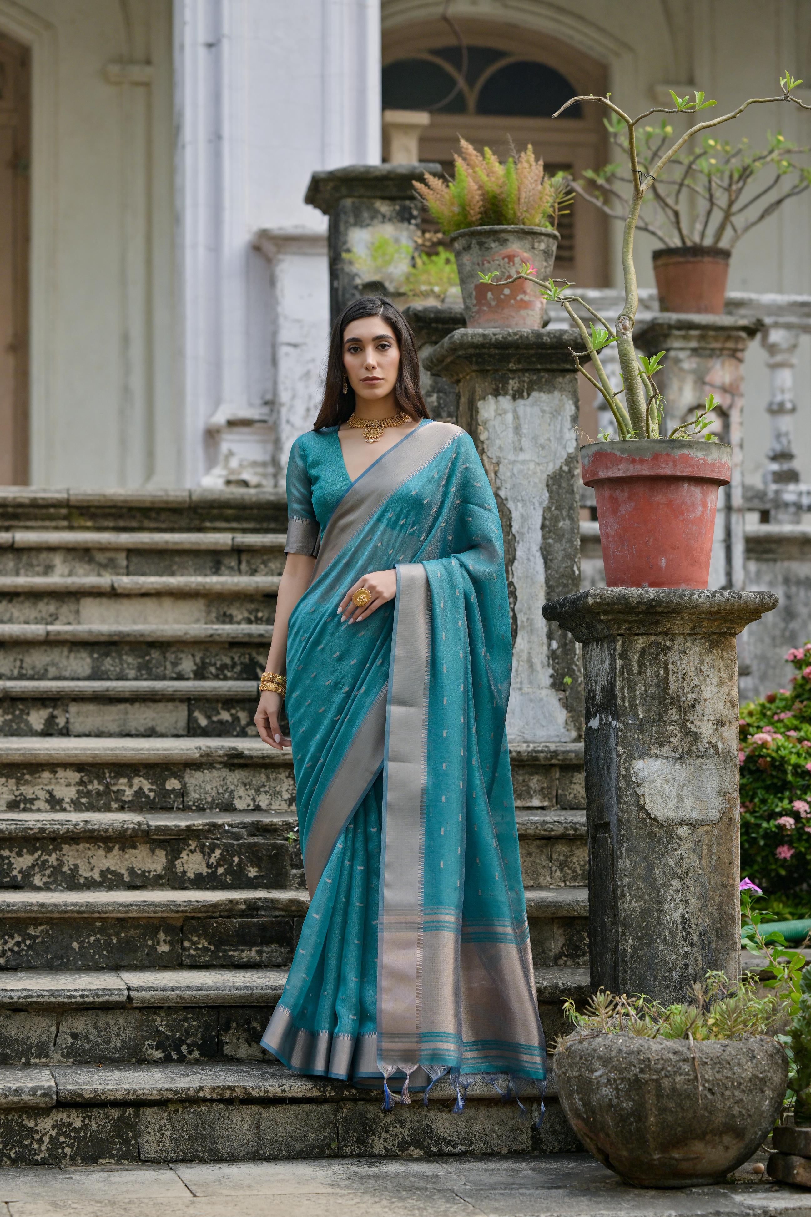 Rama Kalyani Silk Elegant Designer Festive Wear Heavy Woven Designer Saree