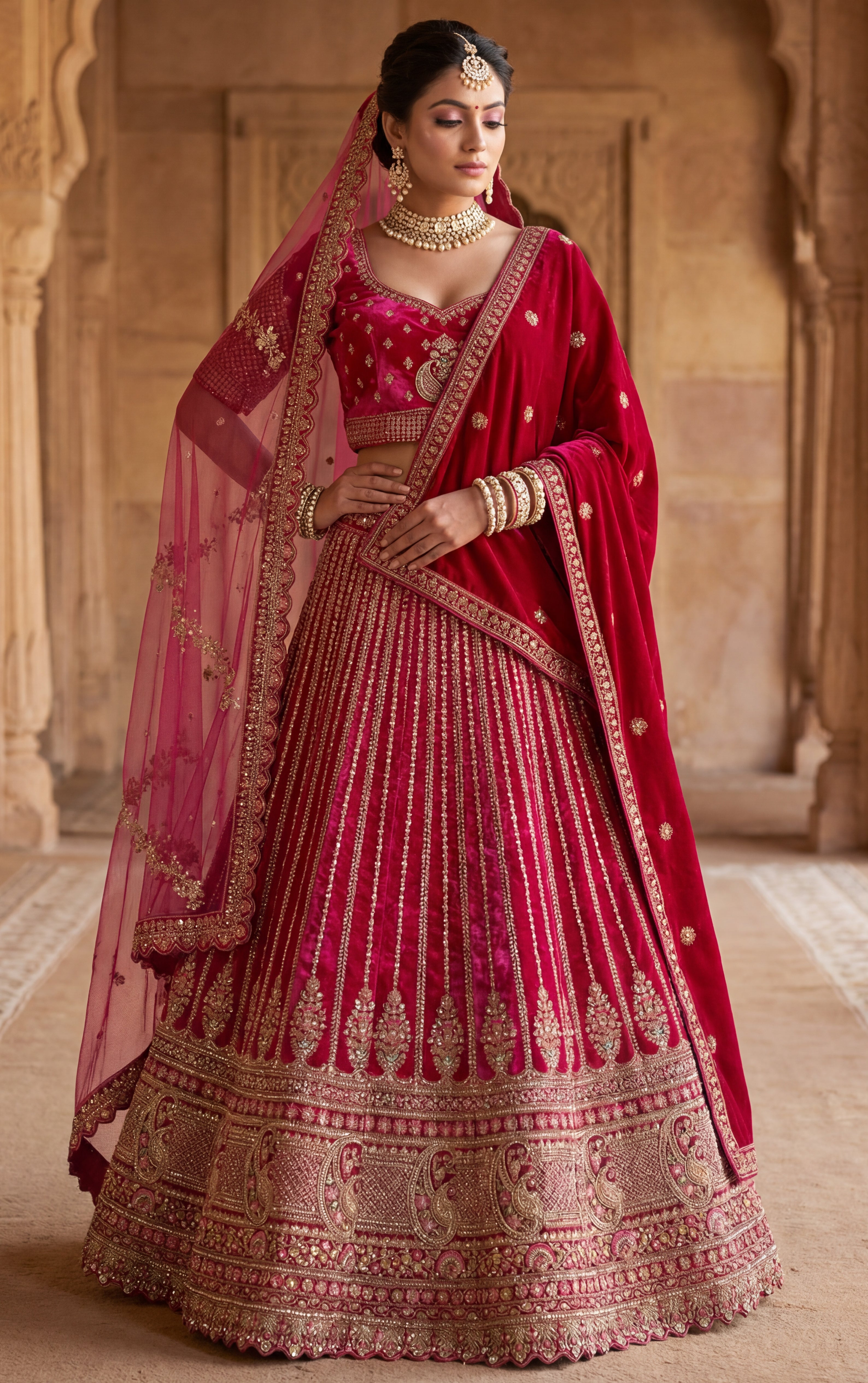 Rani Pink Silk Lehenga Choli With Heavy Embroidery With Sequins Work