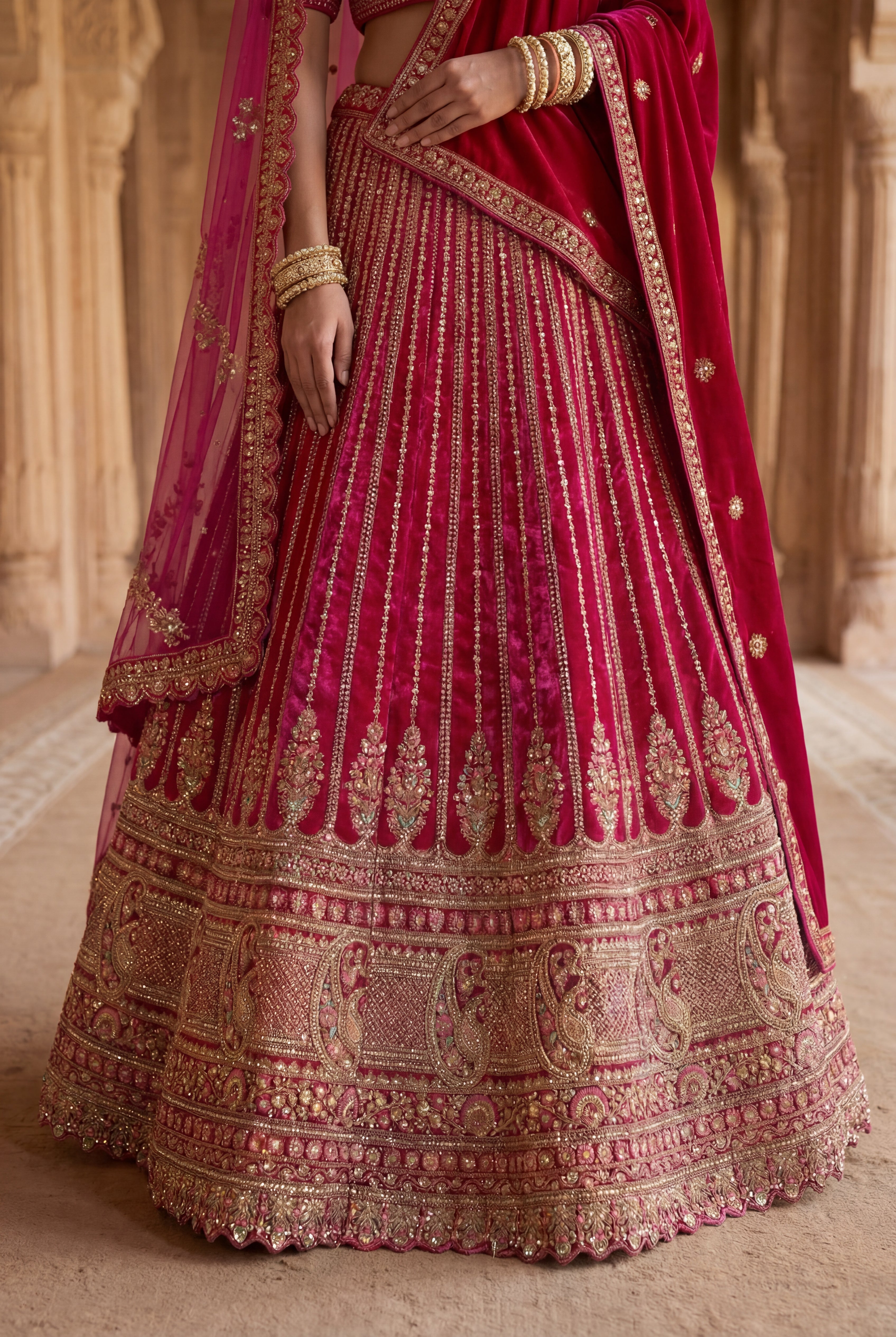 Rani Pink Silk Lehenga Choli With Heavy Embroidery With Sequins Work