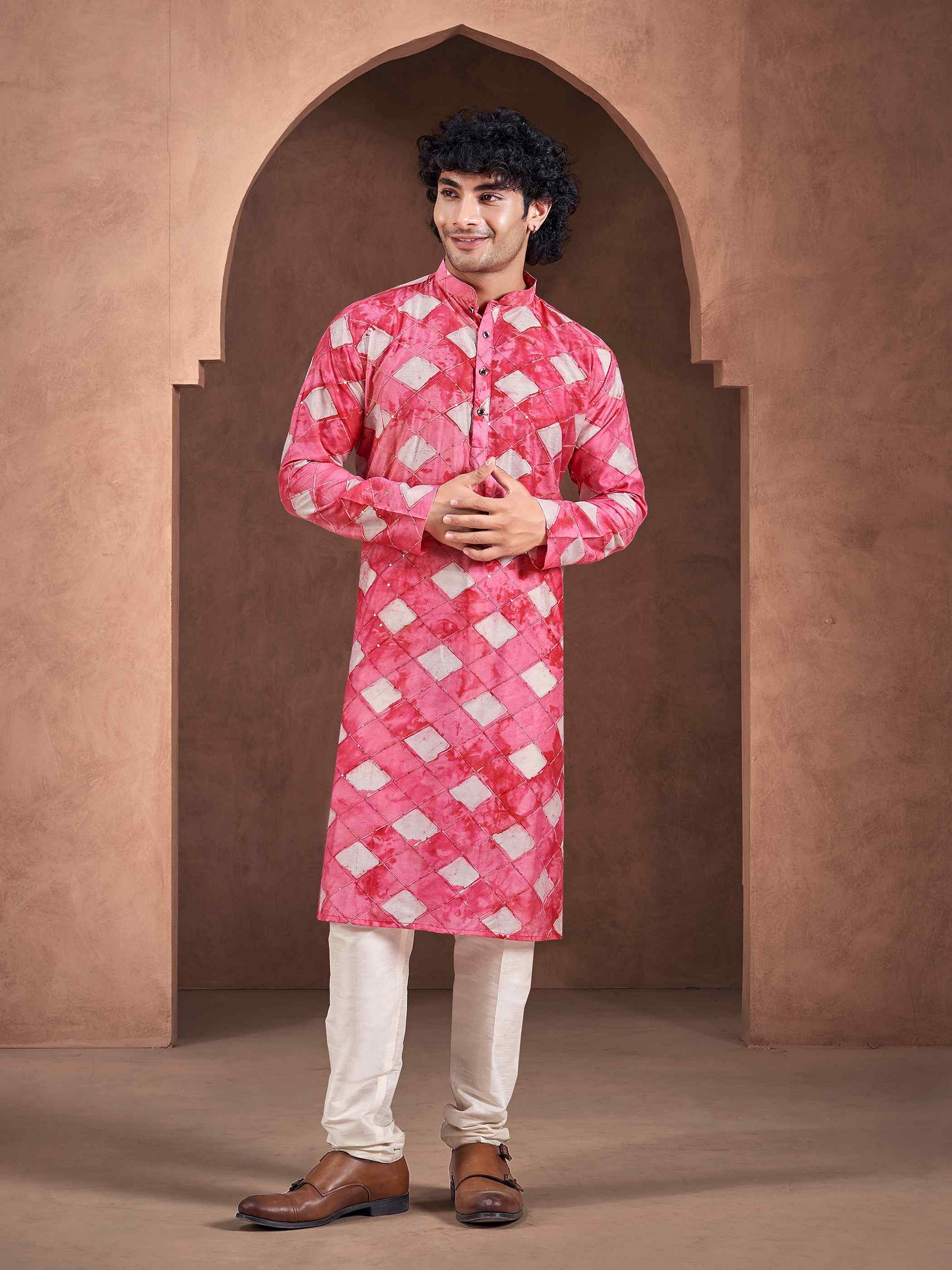 Red Color Stylish Kurta Payjama for Men – Bold Pick for Ceremonial Style