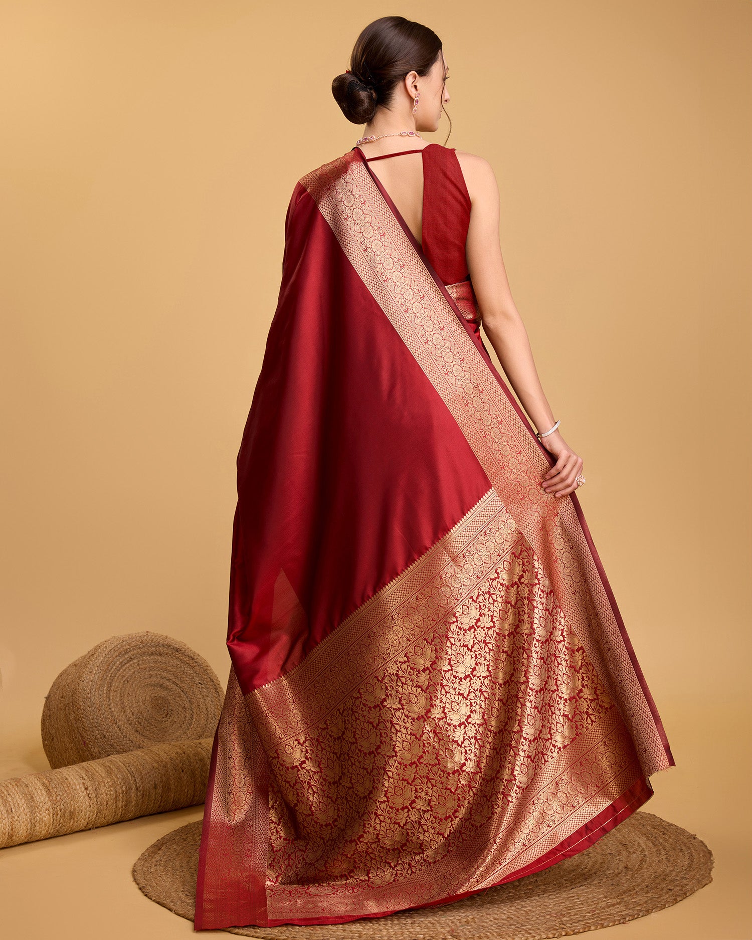 Red Colour Beautiful Soft Silk Saree With Zari Woven Designer