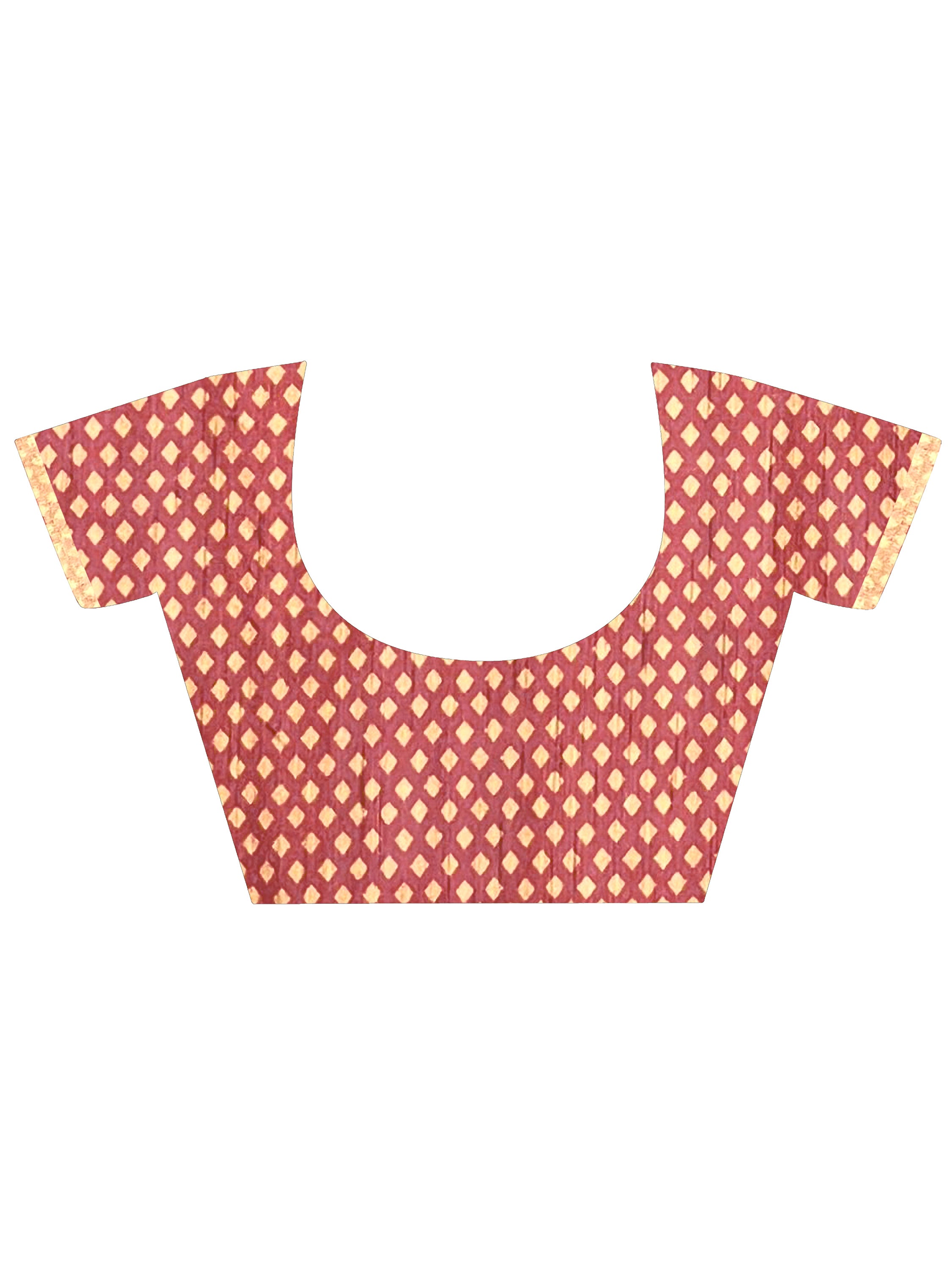 Red Cotton Silk Saree with Floral Print and Printed Pallu