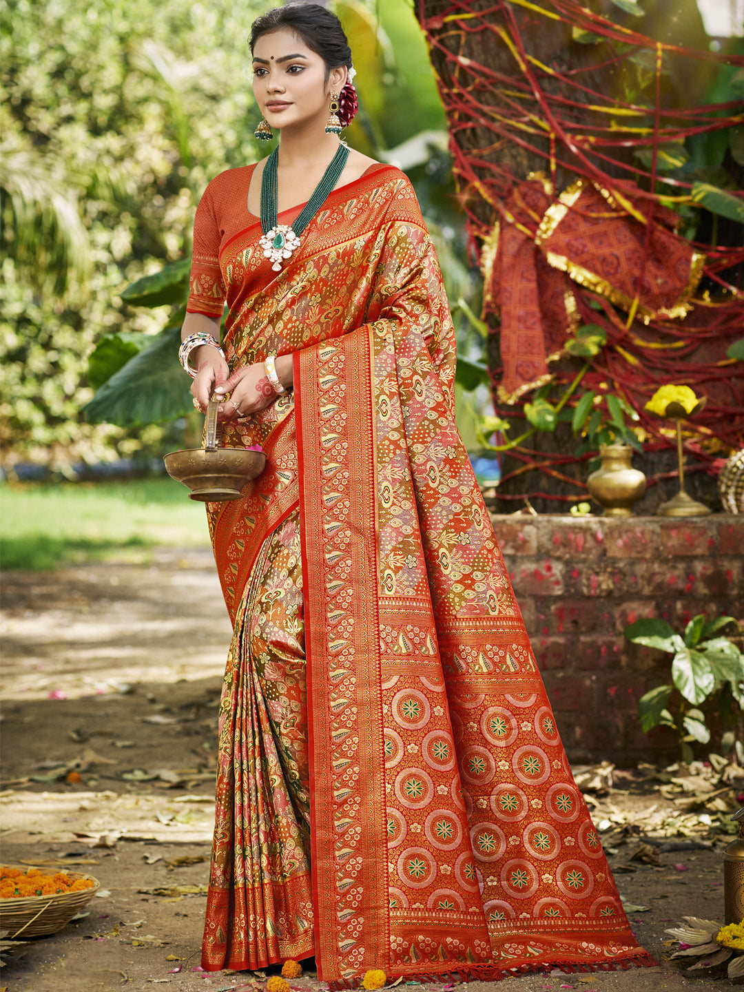 Red Dharmavaram Saree With Heritage Vibes and Modern Appeal