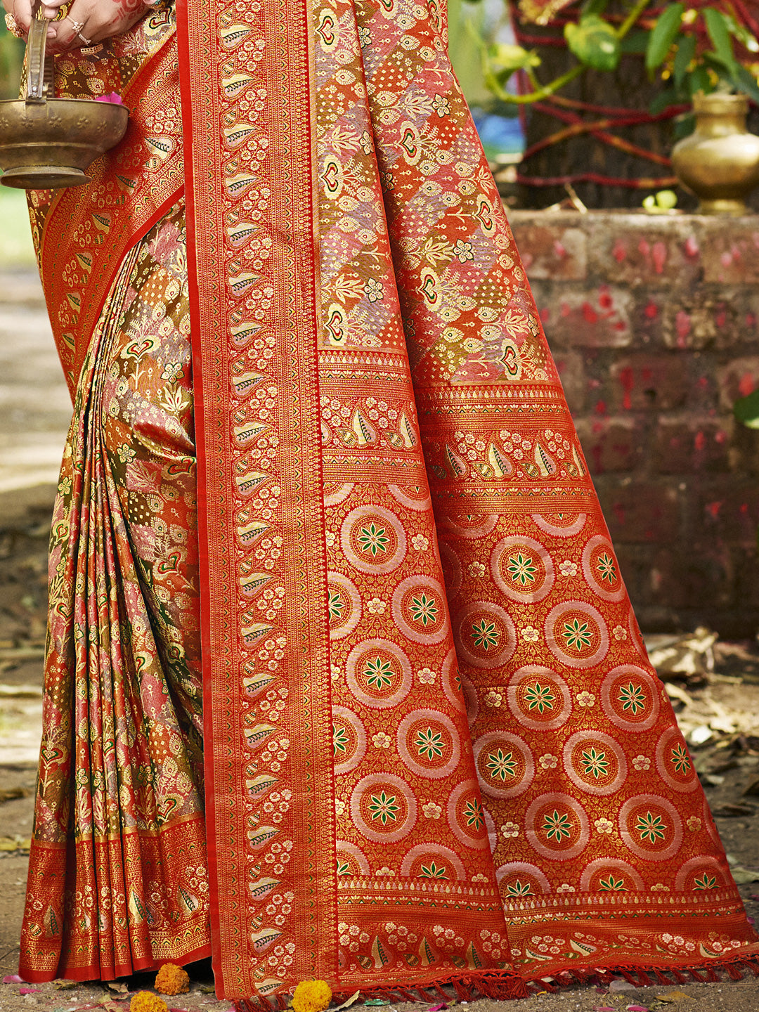 Red Dharmavaram Saree With Heritage Vibes and Modern Appeal