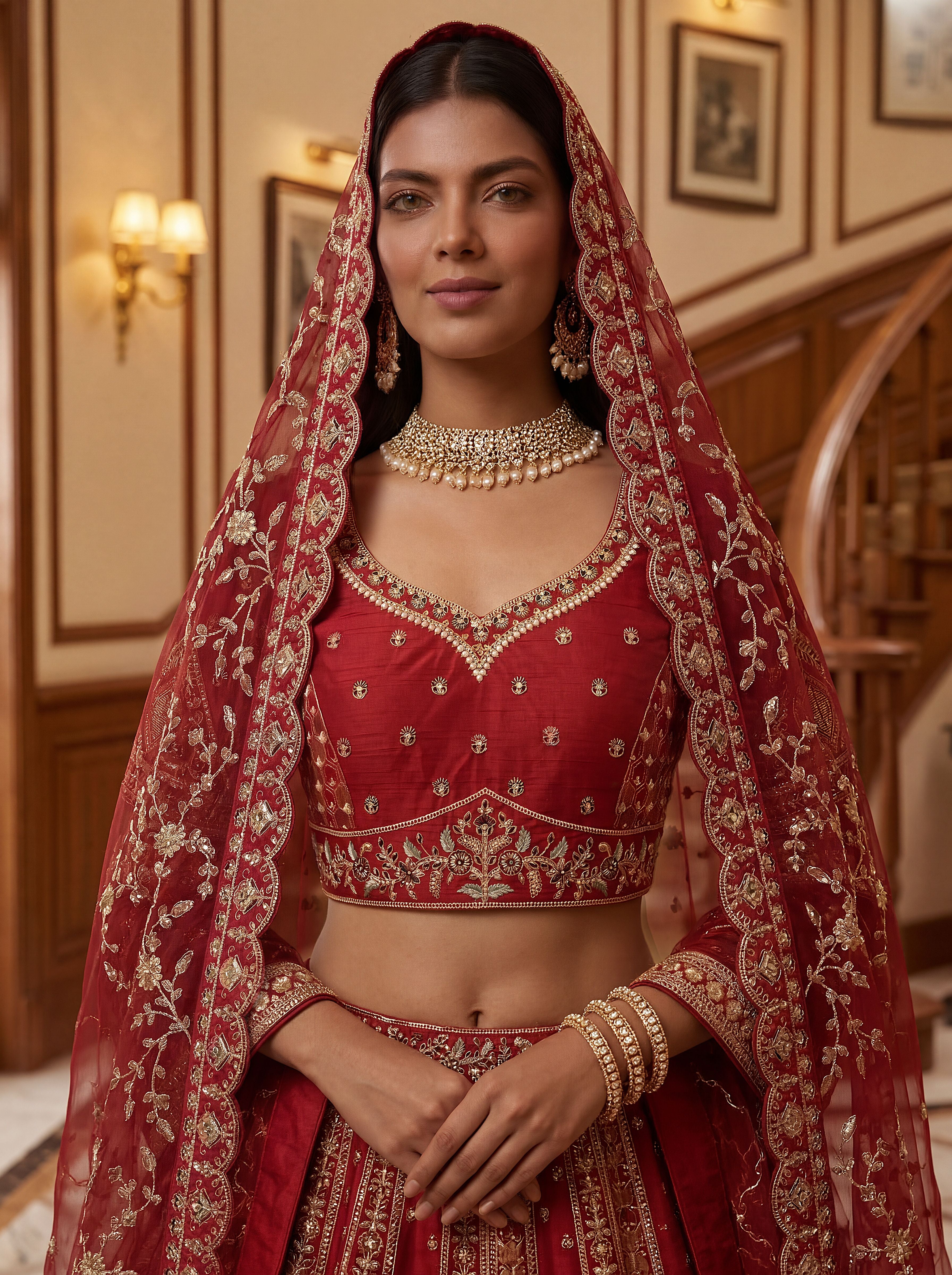 Red Gadhwal Silk Lehenga Choli With Hand Work With Sequins Heavy Embroidery Work
