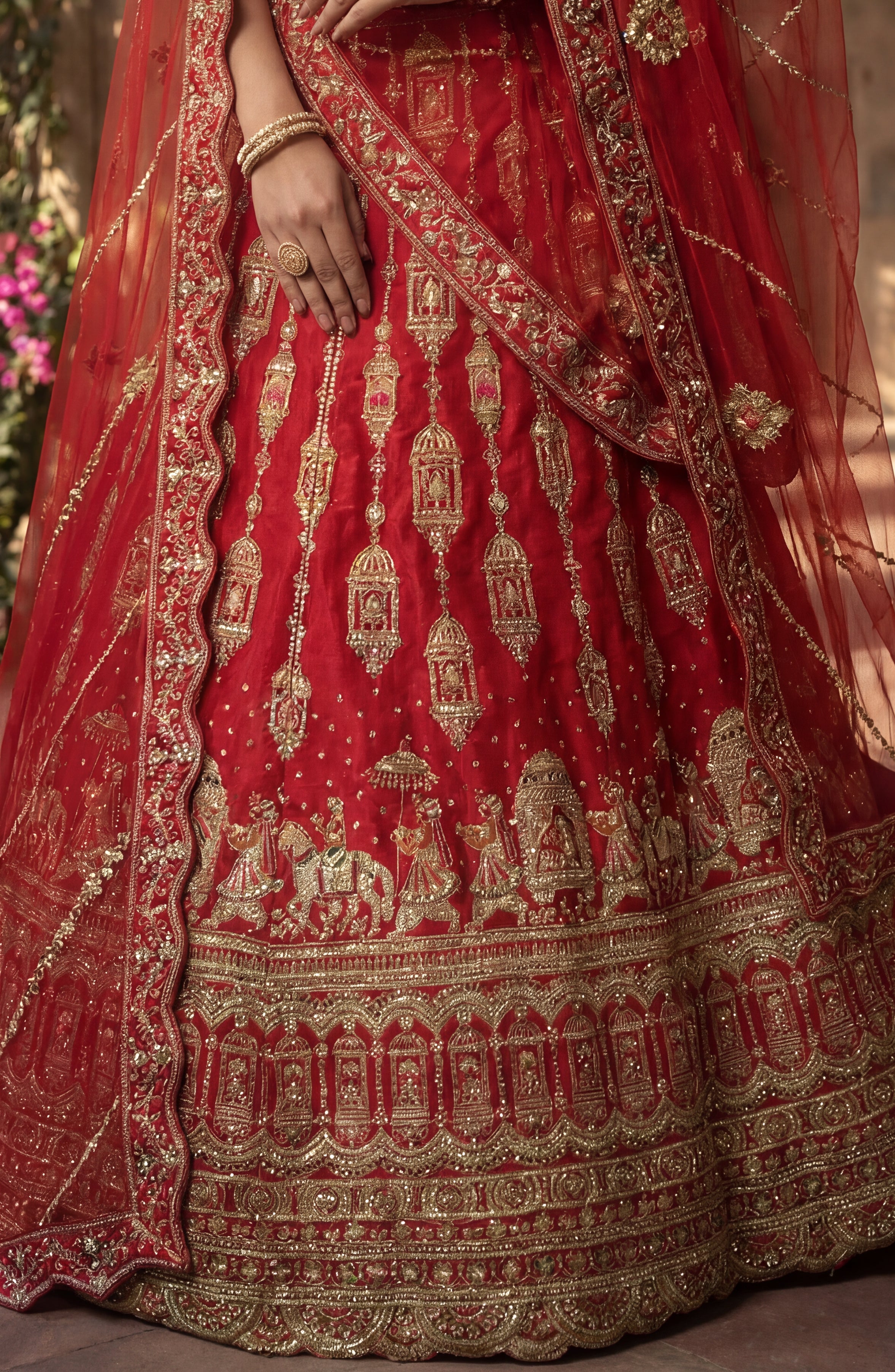 Red Silk Lehenga Choli With Heavy Embroidery With Sequins Work