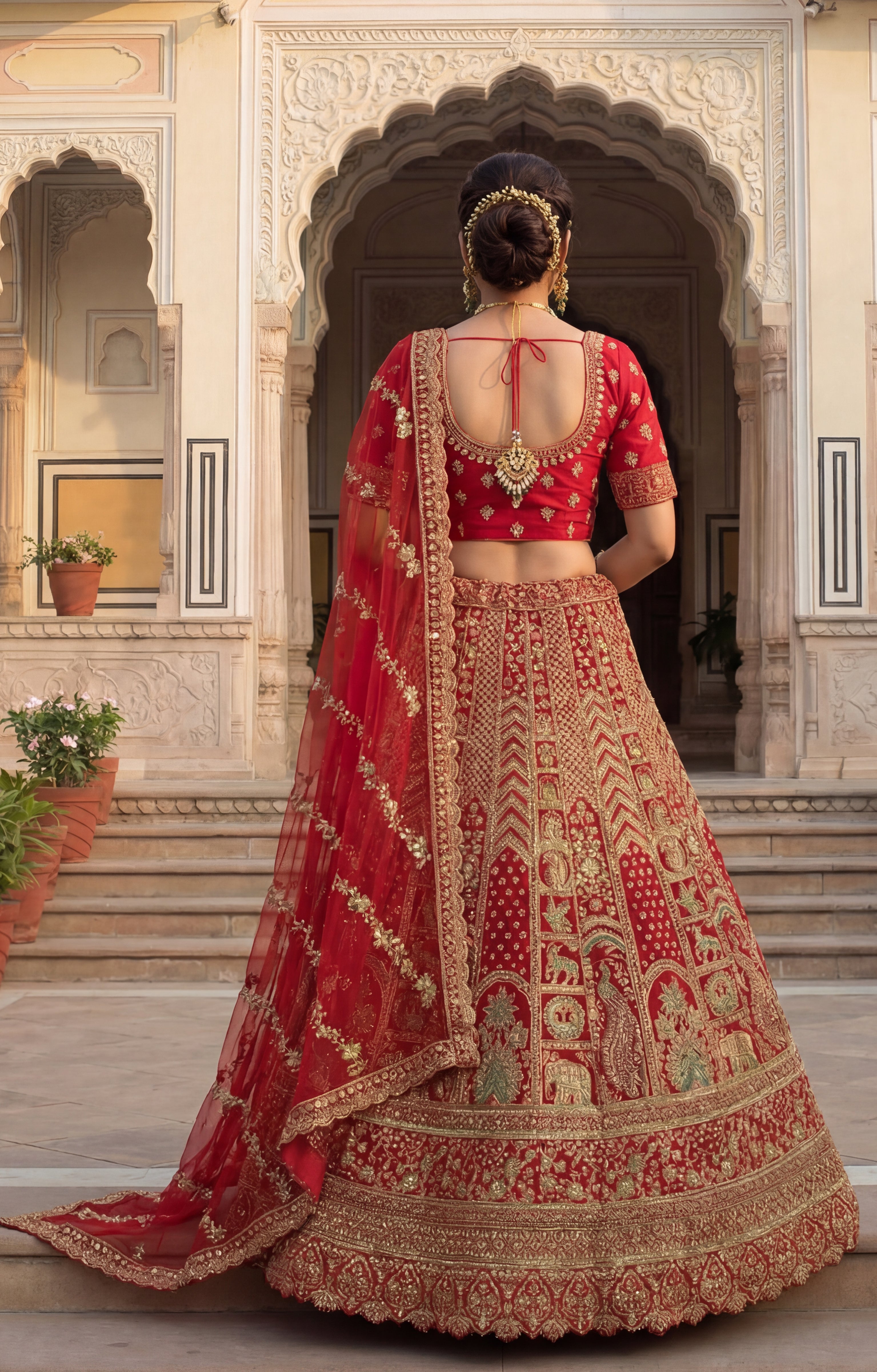 Red Silk Lehenga Choli With Heavy Embroidery With Sequins Work