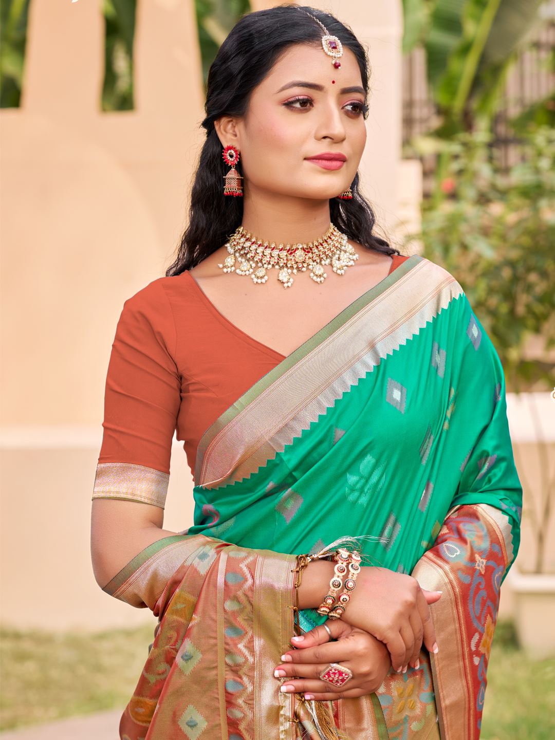 Sea Green Color Classic Silk Saree