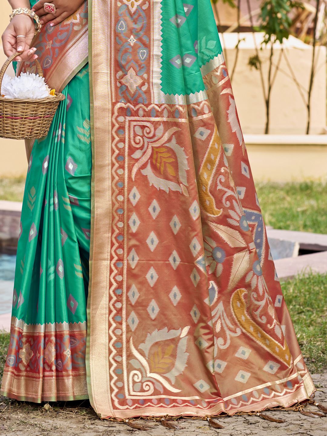 Sea Green Color Classic Silk Saree