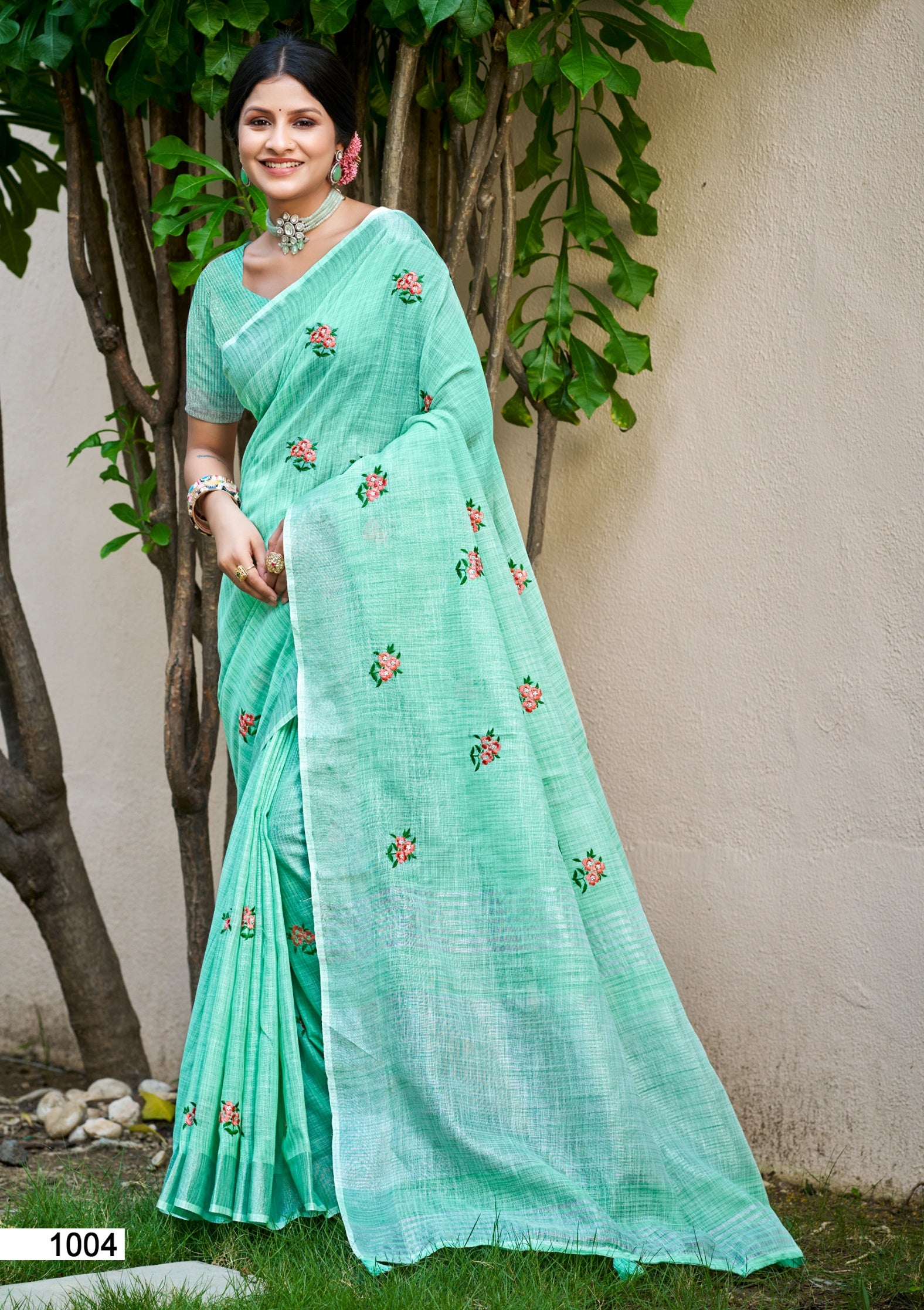 Sea Green Linen Saree With Effortless Style and Everyday Grace