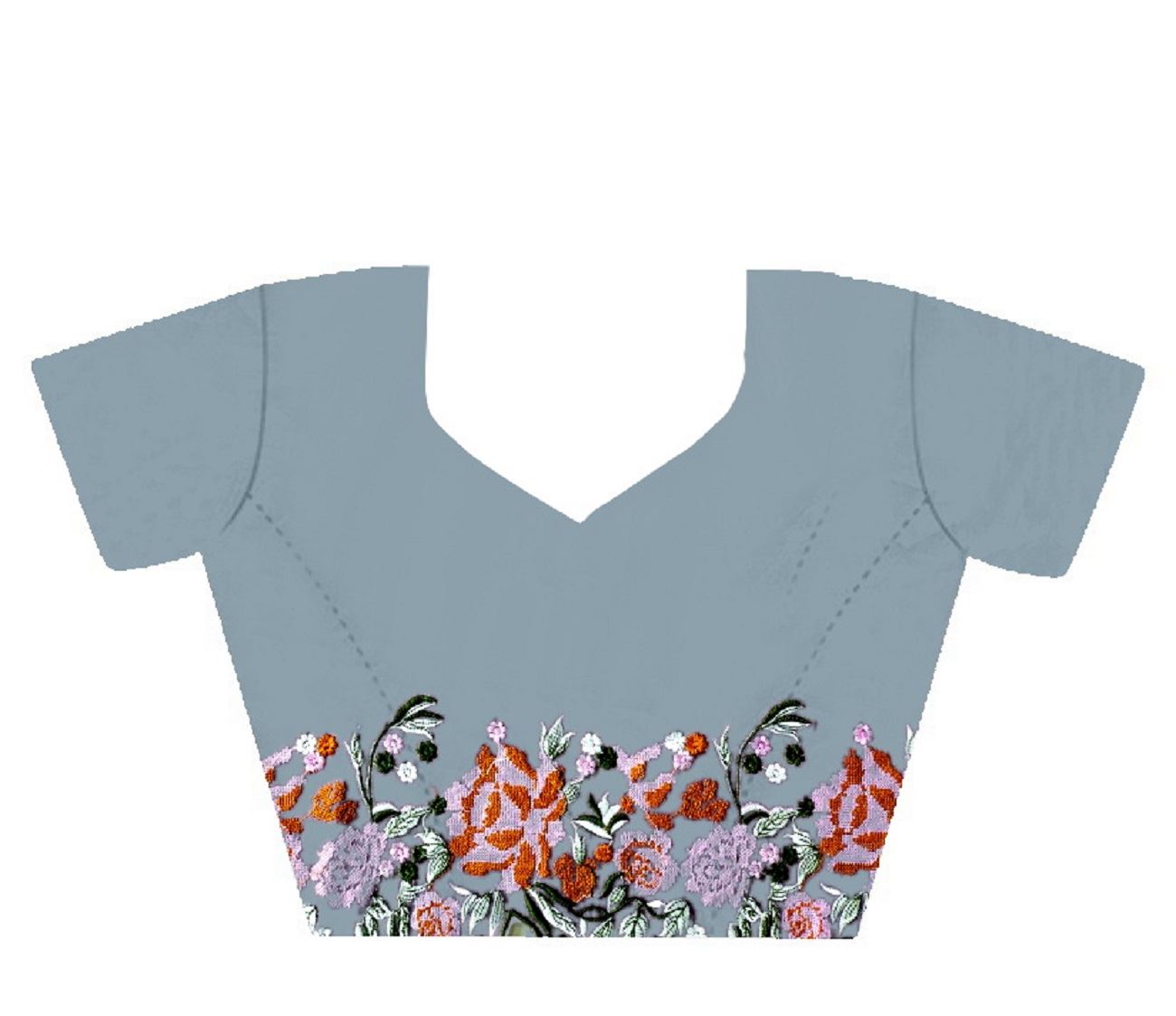 Sky Colour Soft Glossy Silk Heavy Embroidery Work Saree