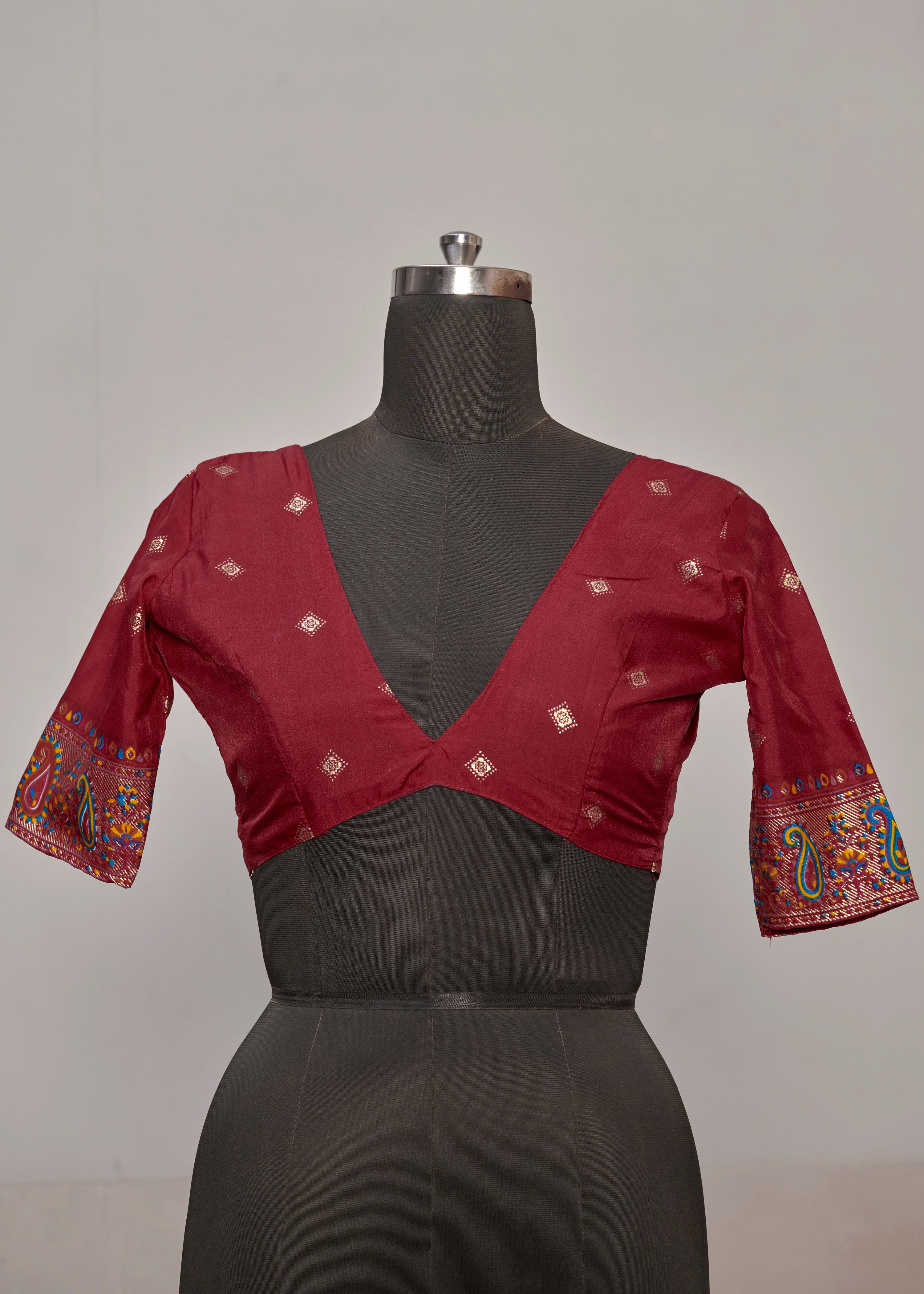 Vivid Burgundy Velvet Tussar Silk Woven Designer With Floral Printed Ethnic Wedding Wear Saree