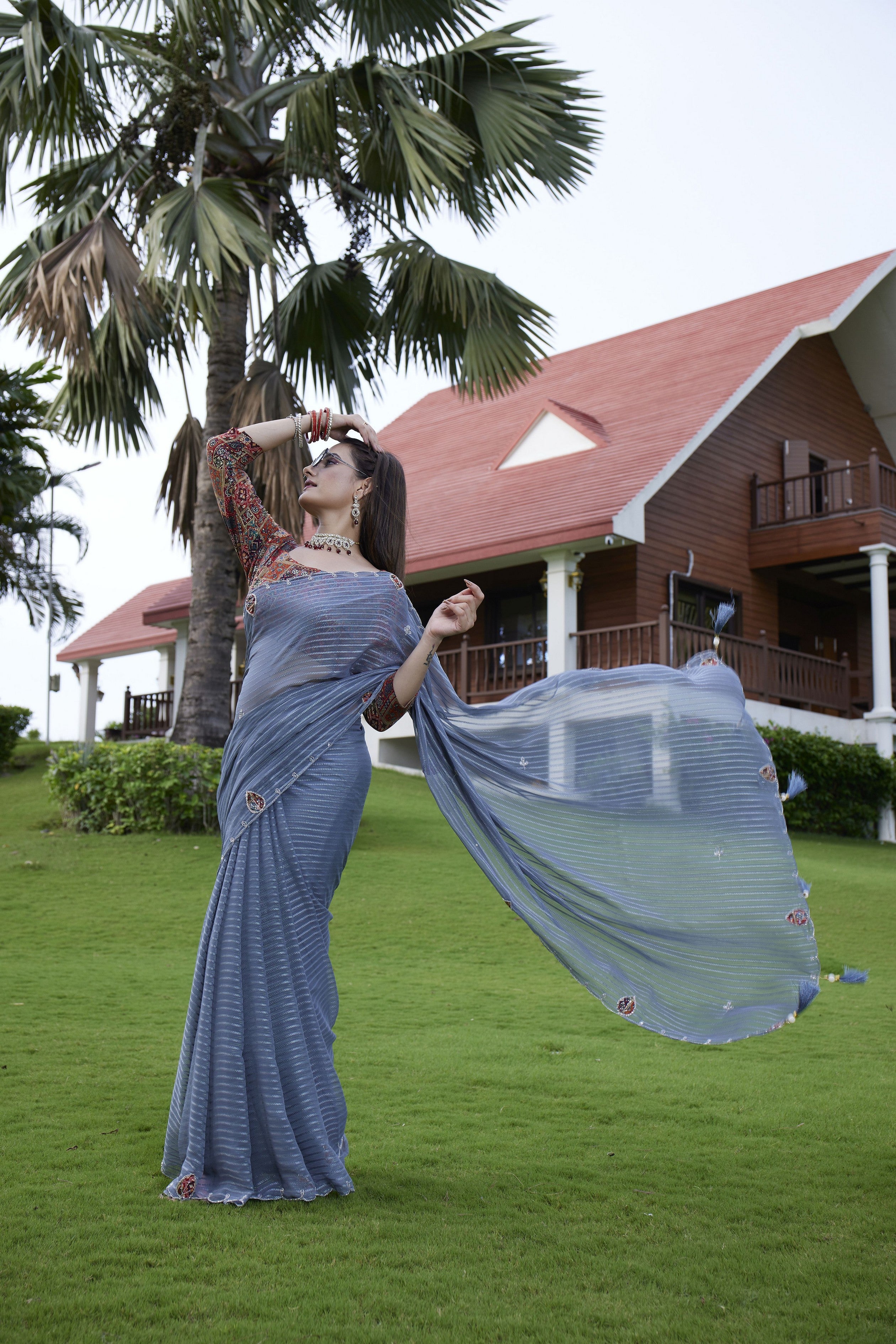 White Beautiful Summer Special Sophisticated Ethnic Saree
