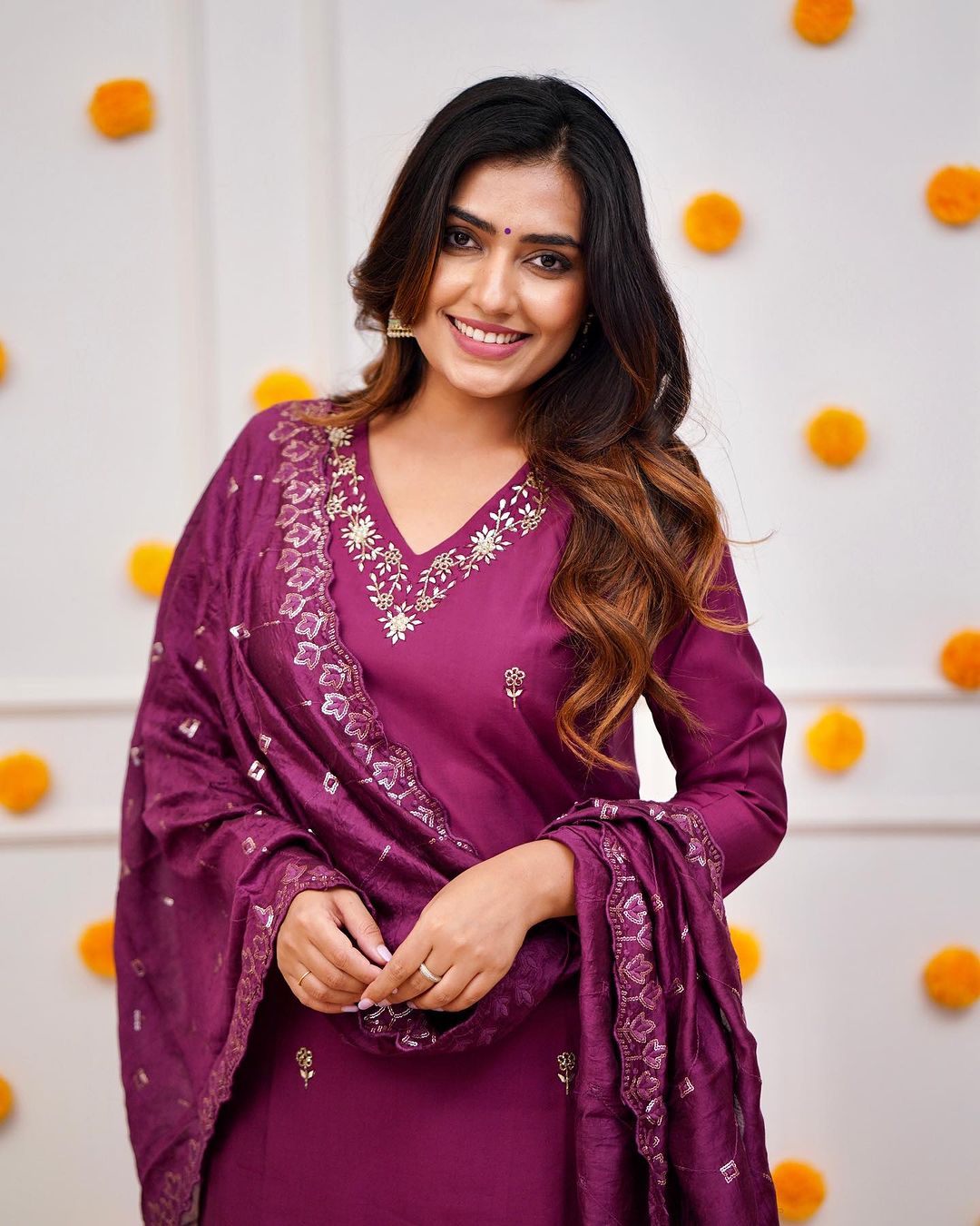 Wine Viscose Chanderi Kurta Pant With Heavy Thread Embroidery Work With Sequins Work