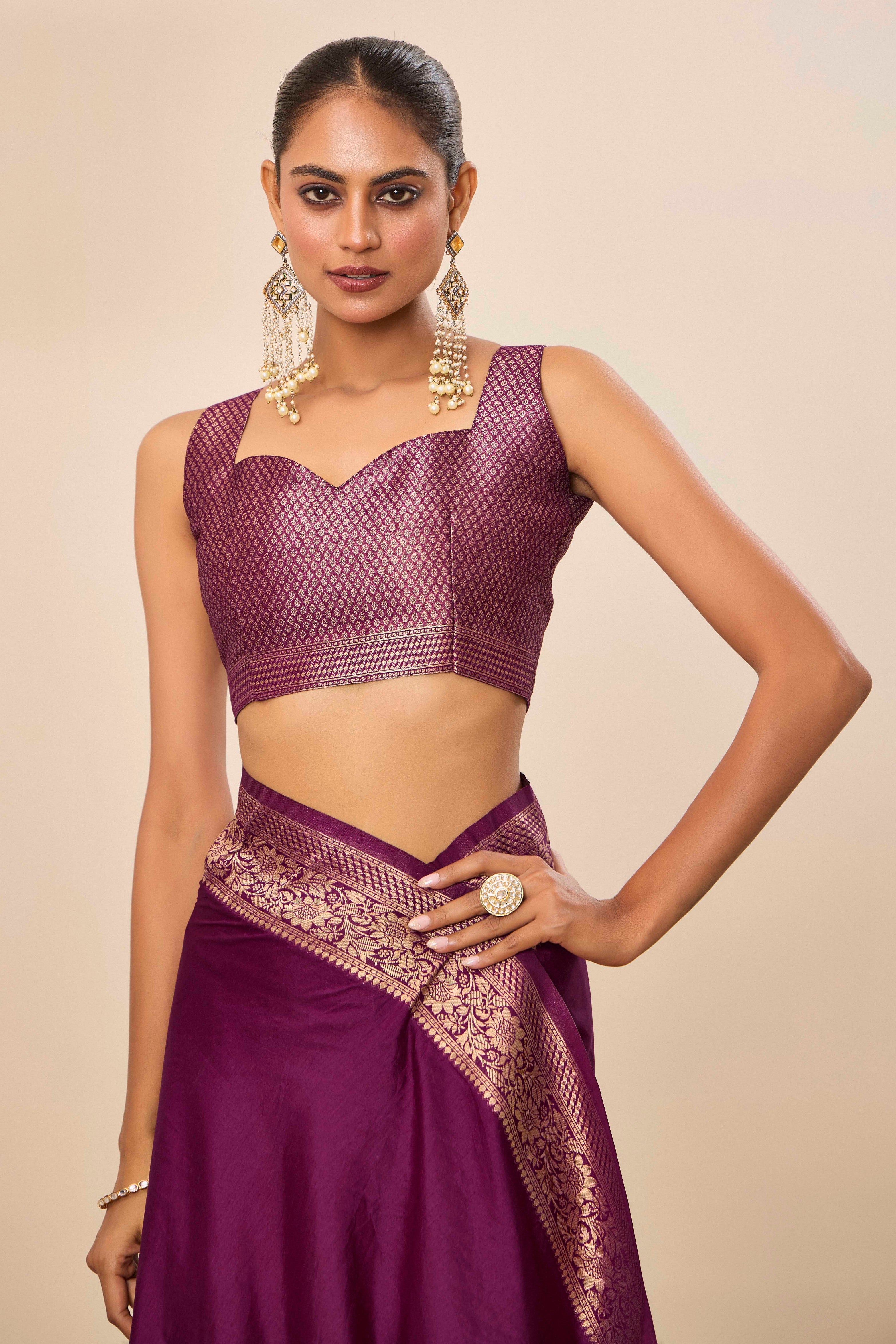 Woven Galla Designer Dolla Silk Graceful Wine Ceremonial Saree