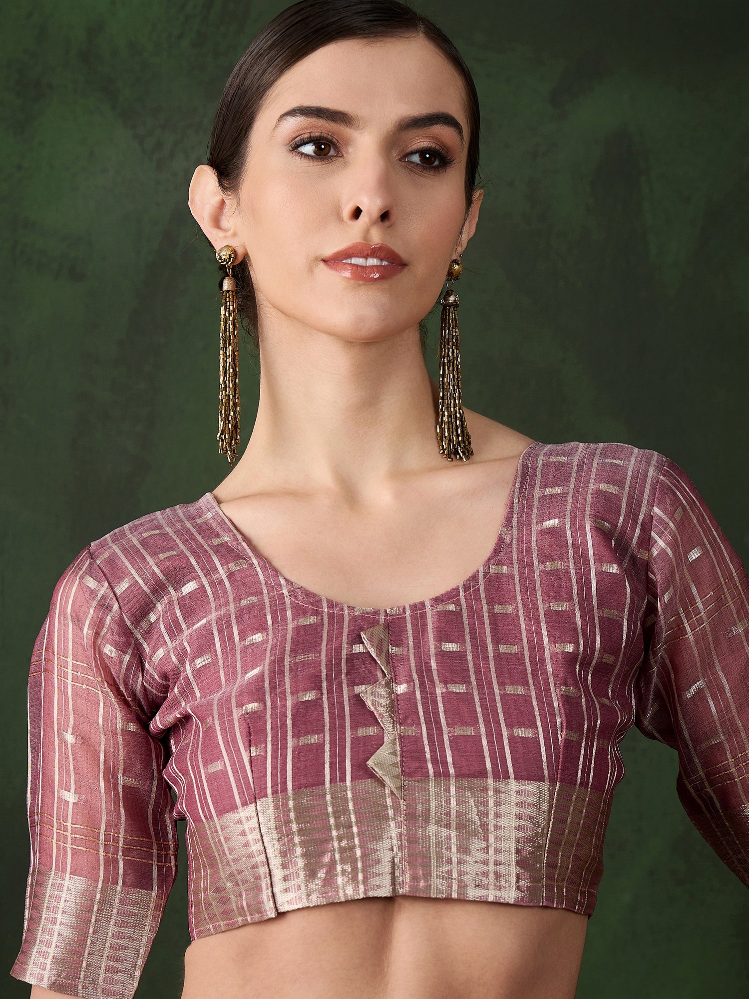 Woven Jacquard Designer Onion Khadi Organza Festive Saree