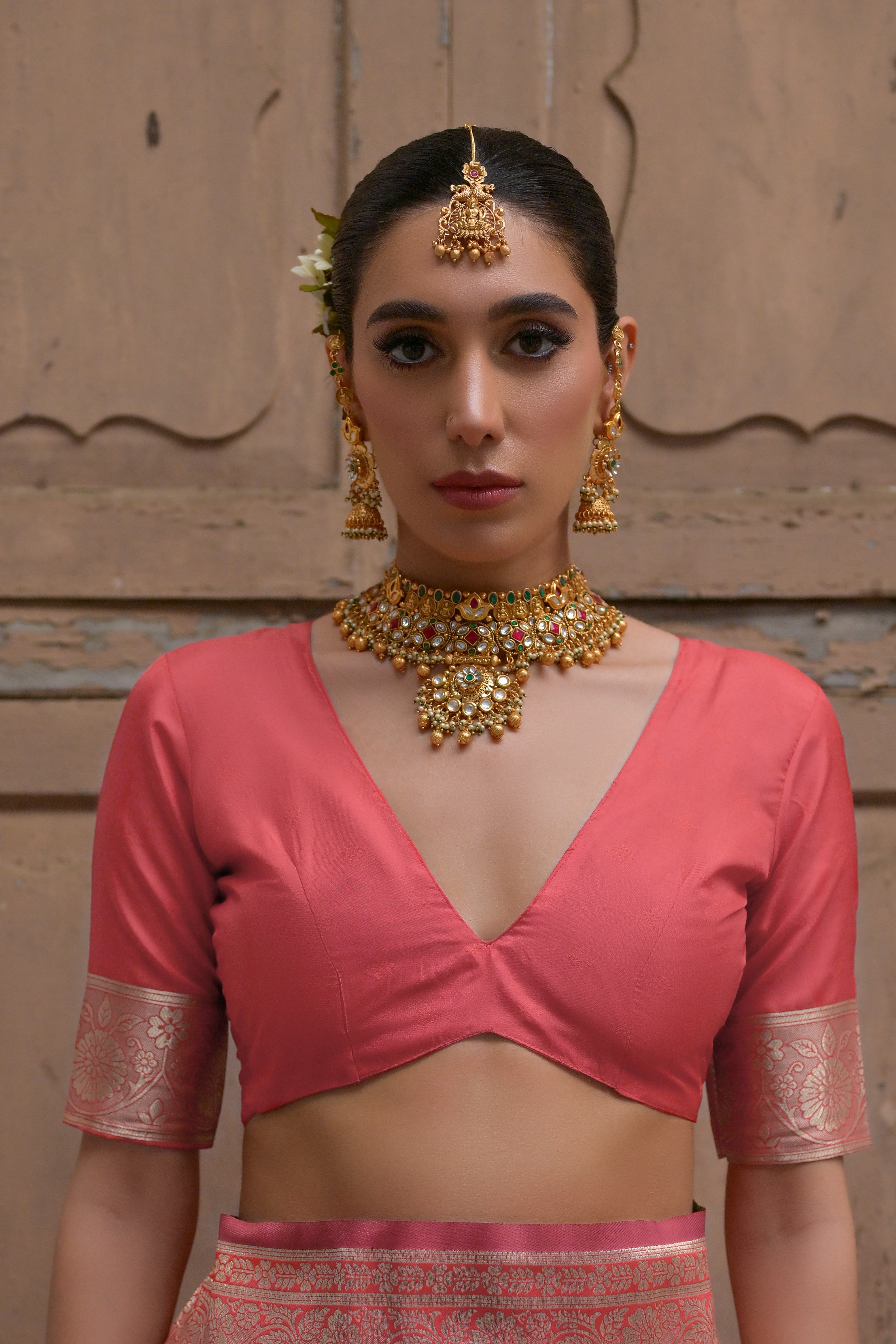 Yellow Banarasi Silk Saree with Leriya Zari and Contrast Pallu