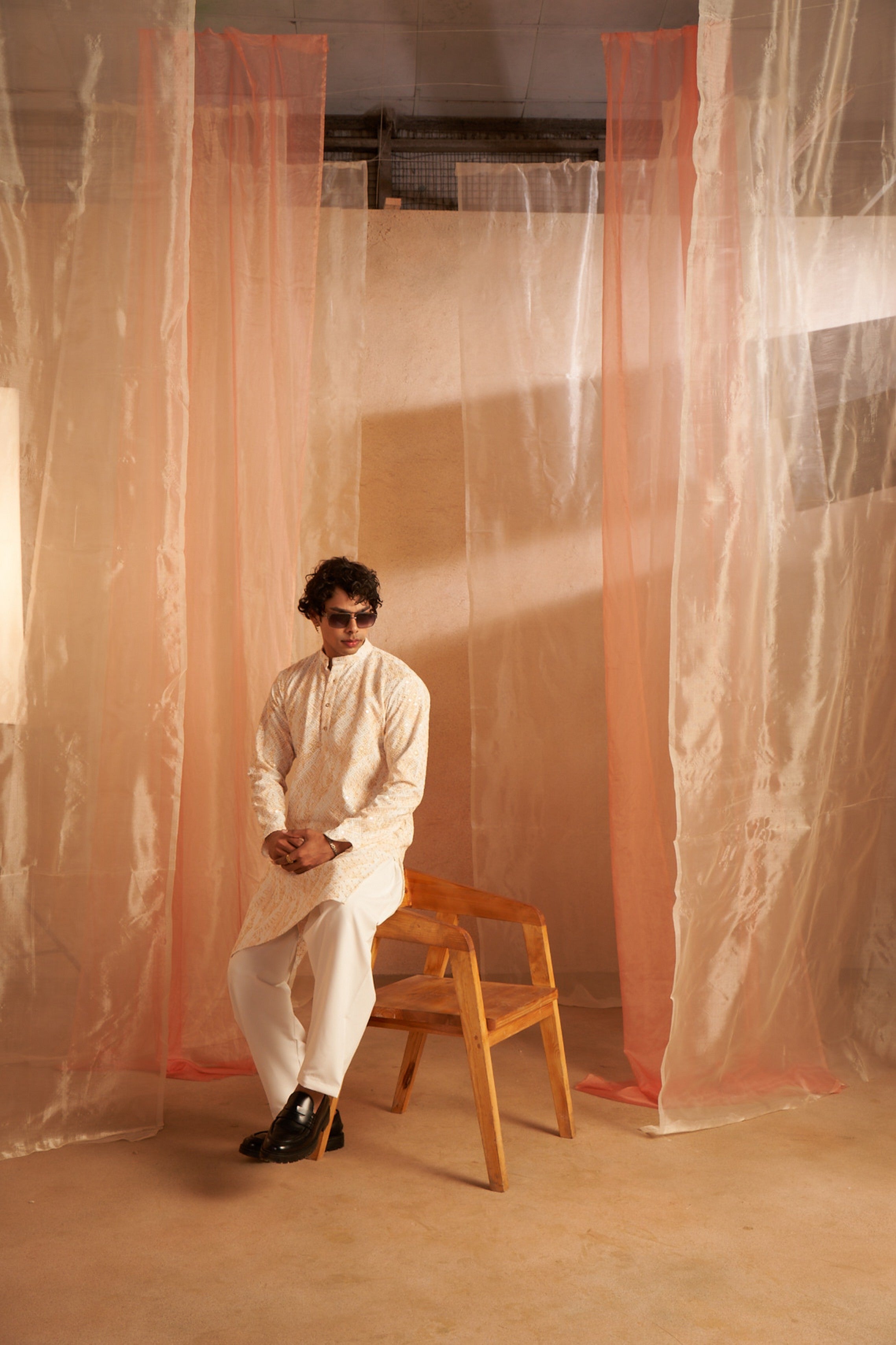 Yellow Chikankari Viscose Kurta Payjama – Bright and Graceful