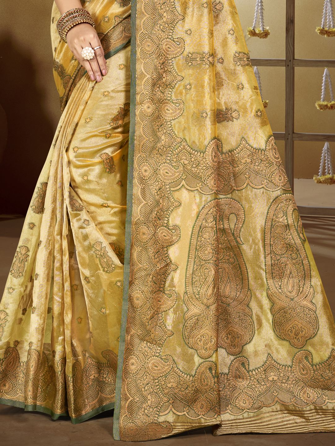 Yellow Color Festive Wear Silk Saree
