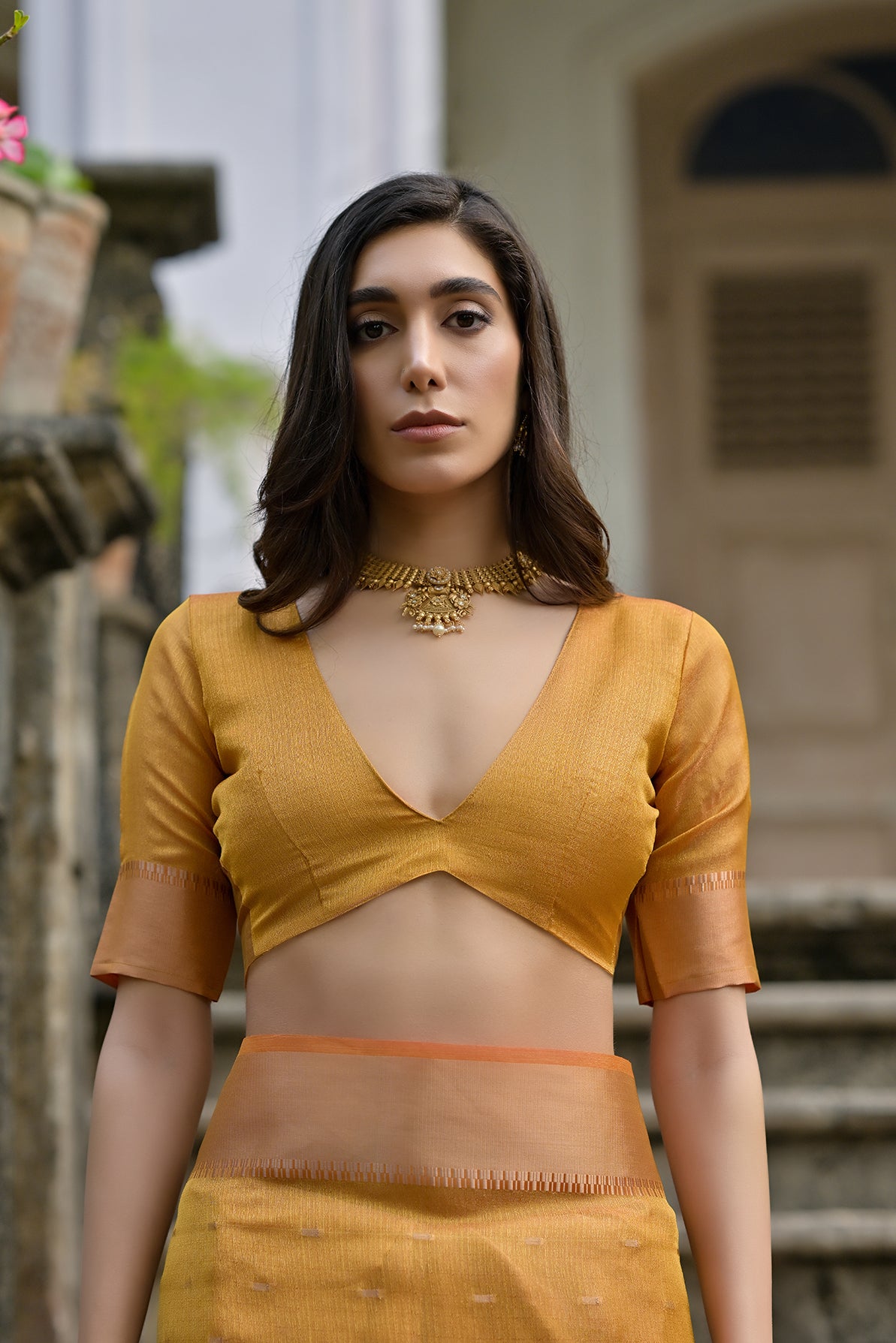 Yellow Soft Tussar Silk Saree with Butti and Zari Pallu