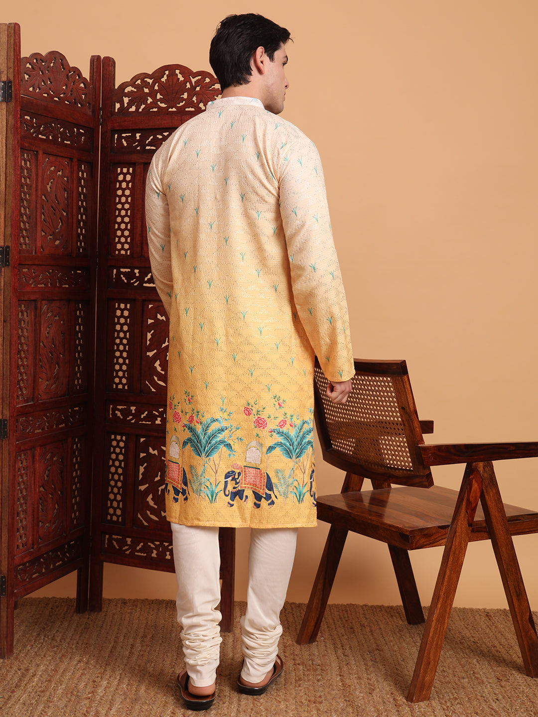 Yellow Traditional Kurta for Ceremonial Looks