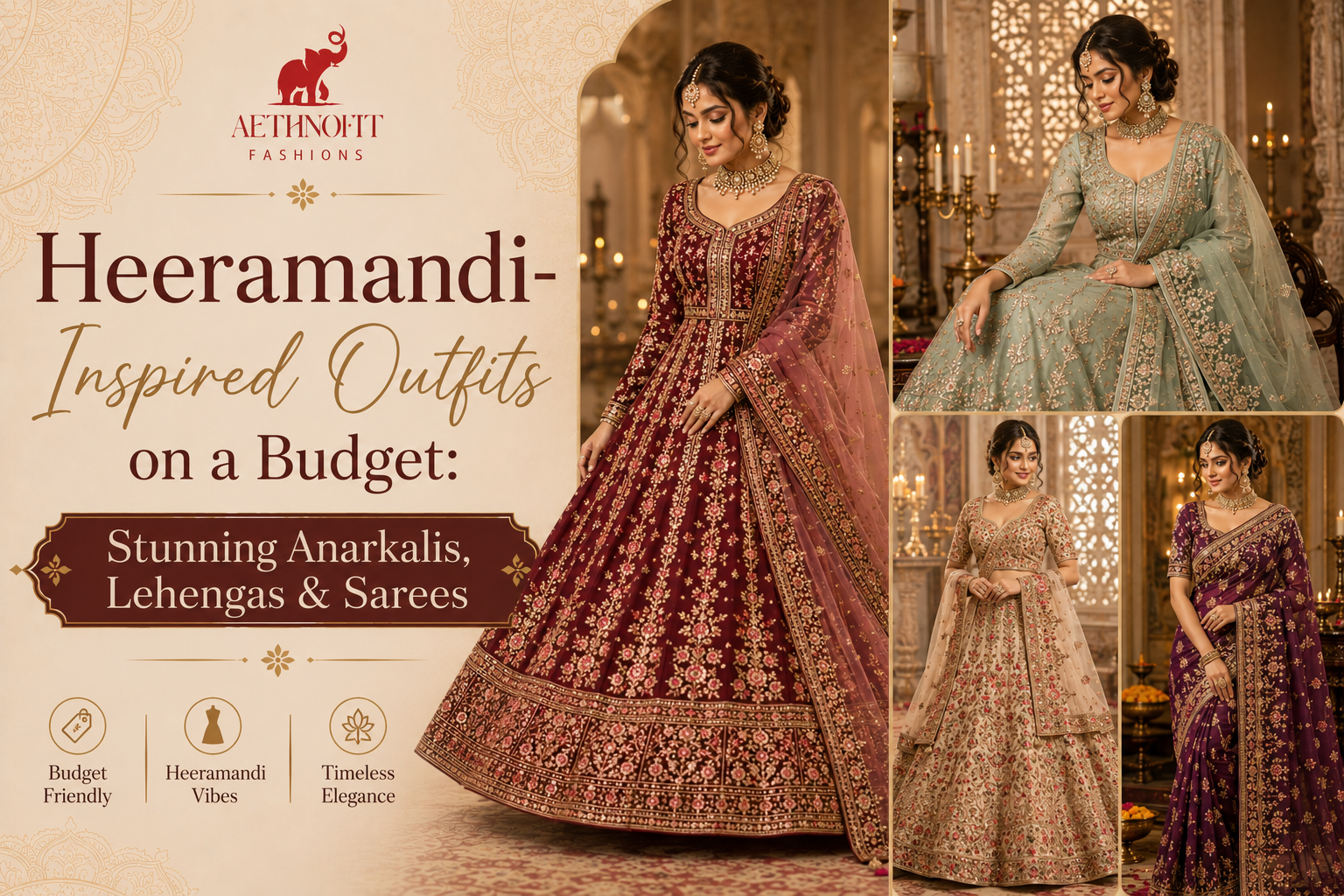 heeramandi inspired lehenga, anarkali, saree