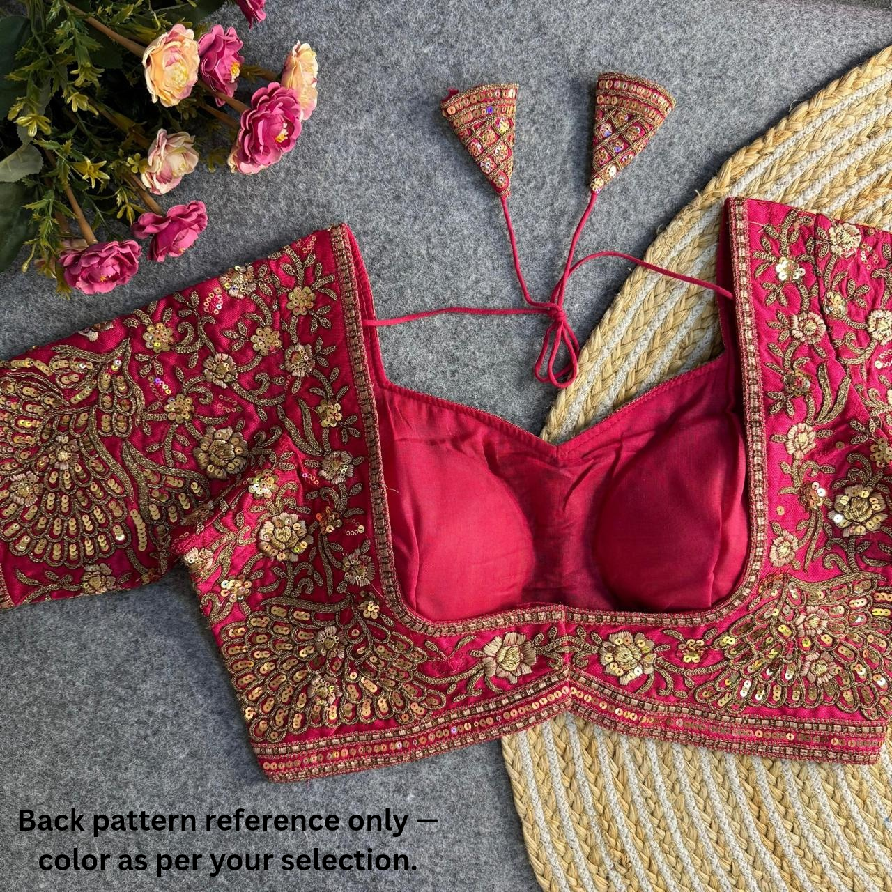 Rama Green Heavy Codding  & Sequin Bridal Blouse