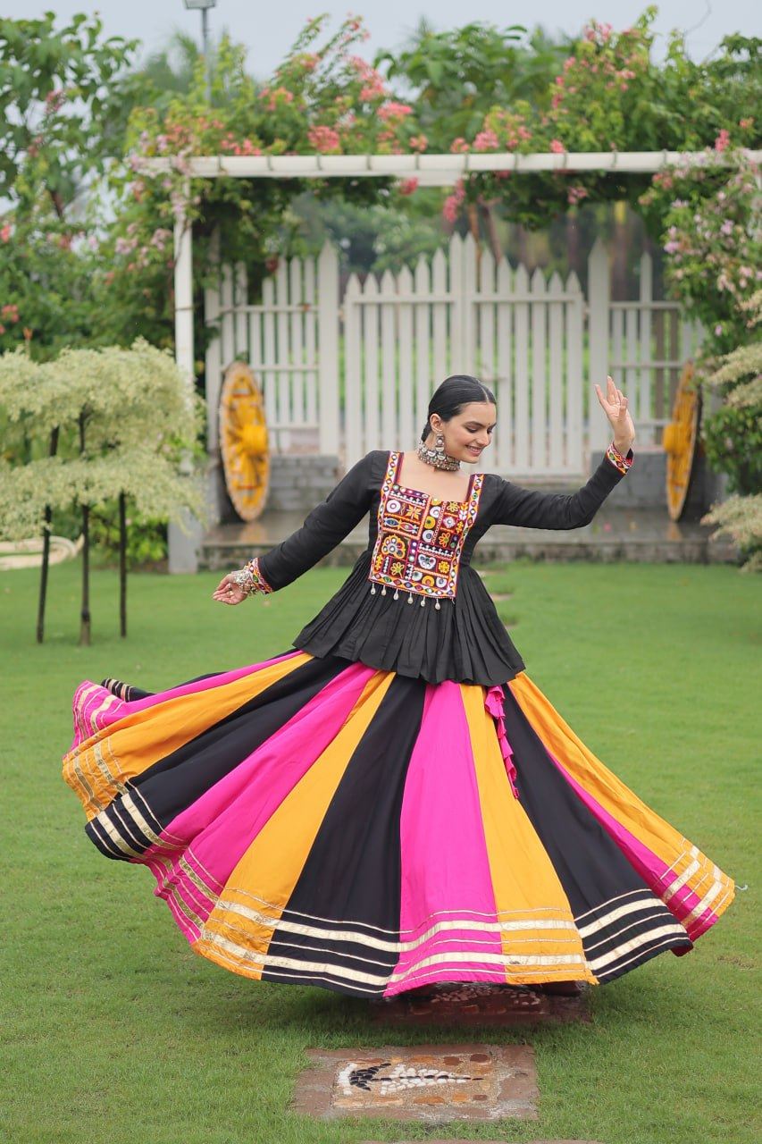 Multicolor Lehenga Choli With Attractive Gota Patti Lace