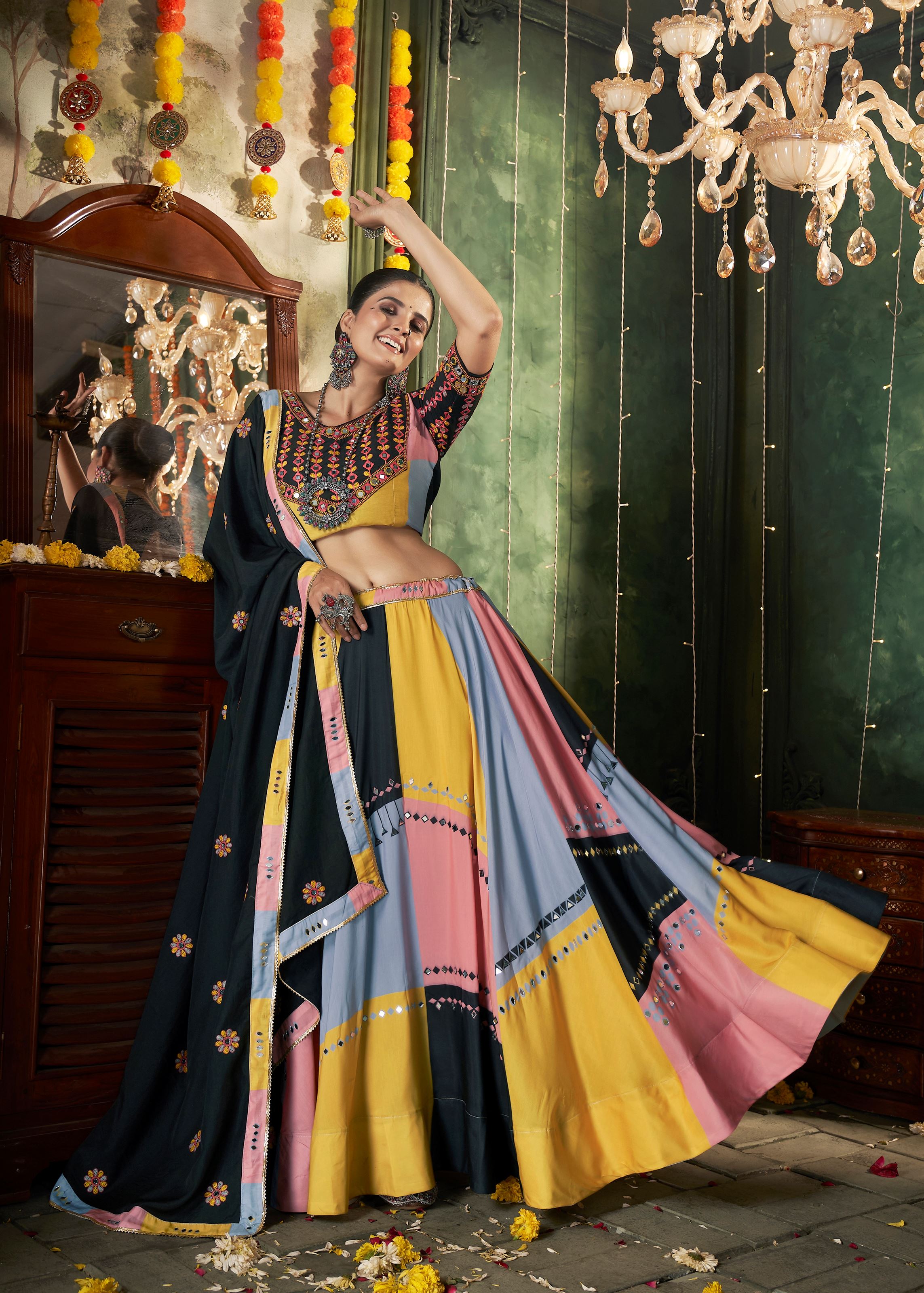 Multicolor Lehenga Choli With Printed