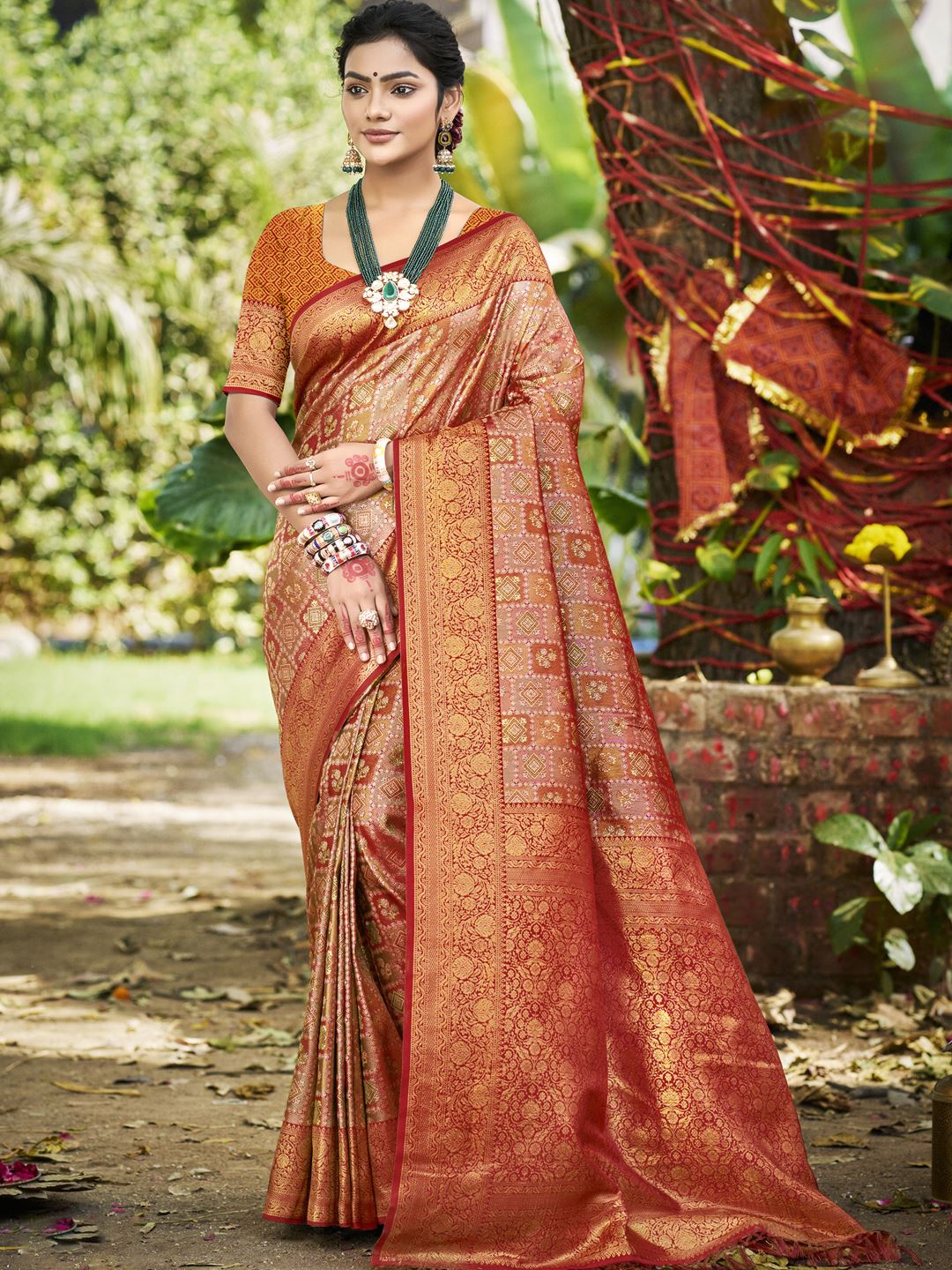 Mustard Dharmavaram Silk Saree With Heritage Vibes and Modern Appeal