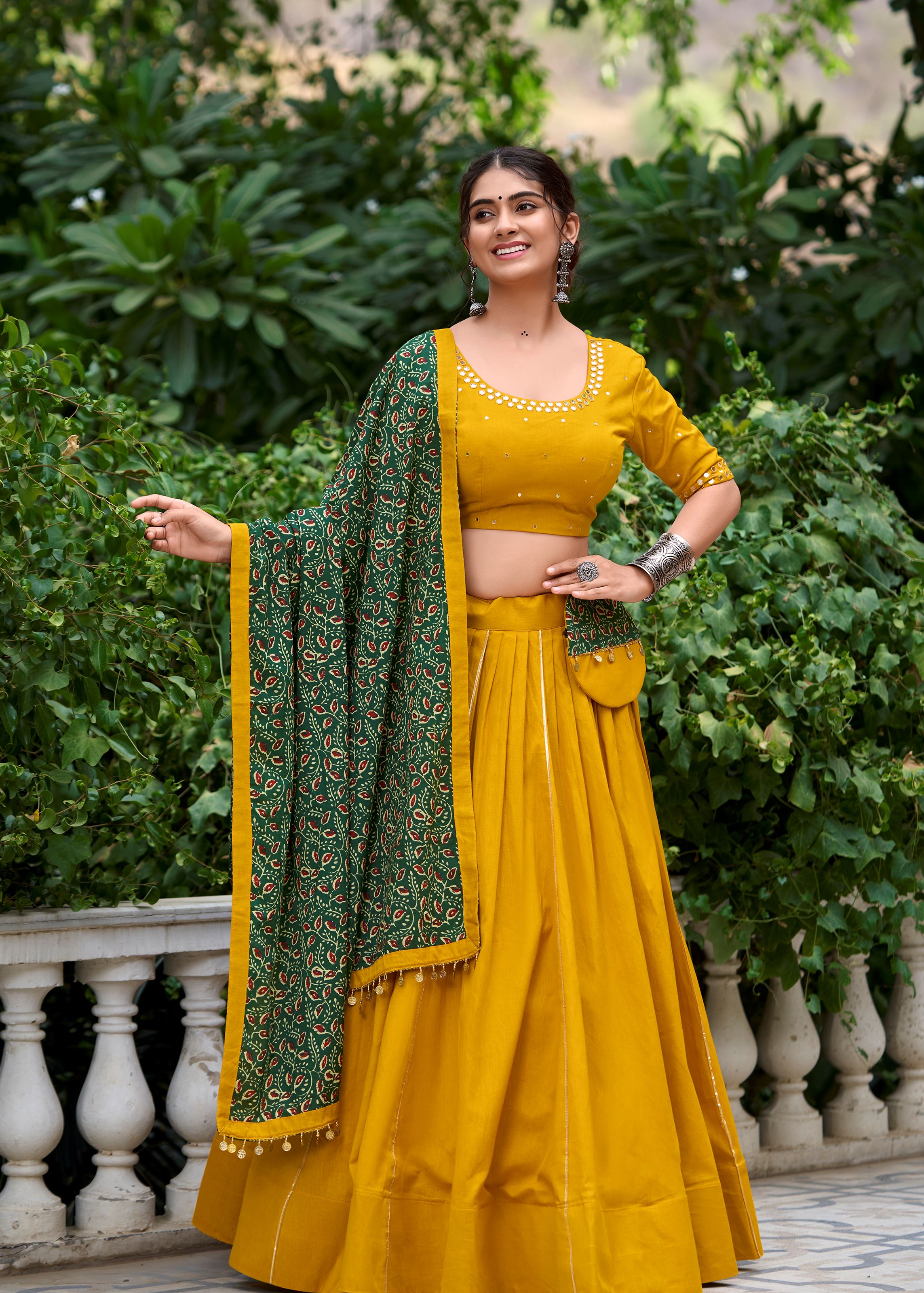 Mustard Ethereal Lehenga Choli with Subtle Gota Patti Work