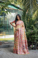 Off White Paithani Silk Saree with Meenakari Zari and Pallu