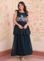 Rama Anarkali With Heavy Beads Embroidered work