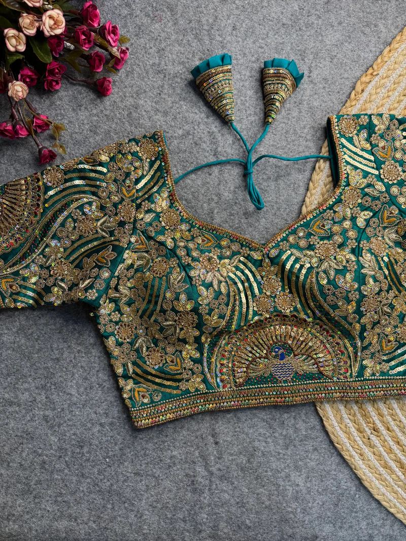 Rama Enchanted Feathers Coding & Sequin Bridal Blouse