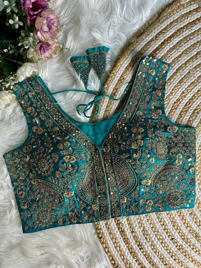 Rama Heavy Handwork Partywear Blouse – Elegance in Every Stitch