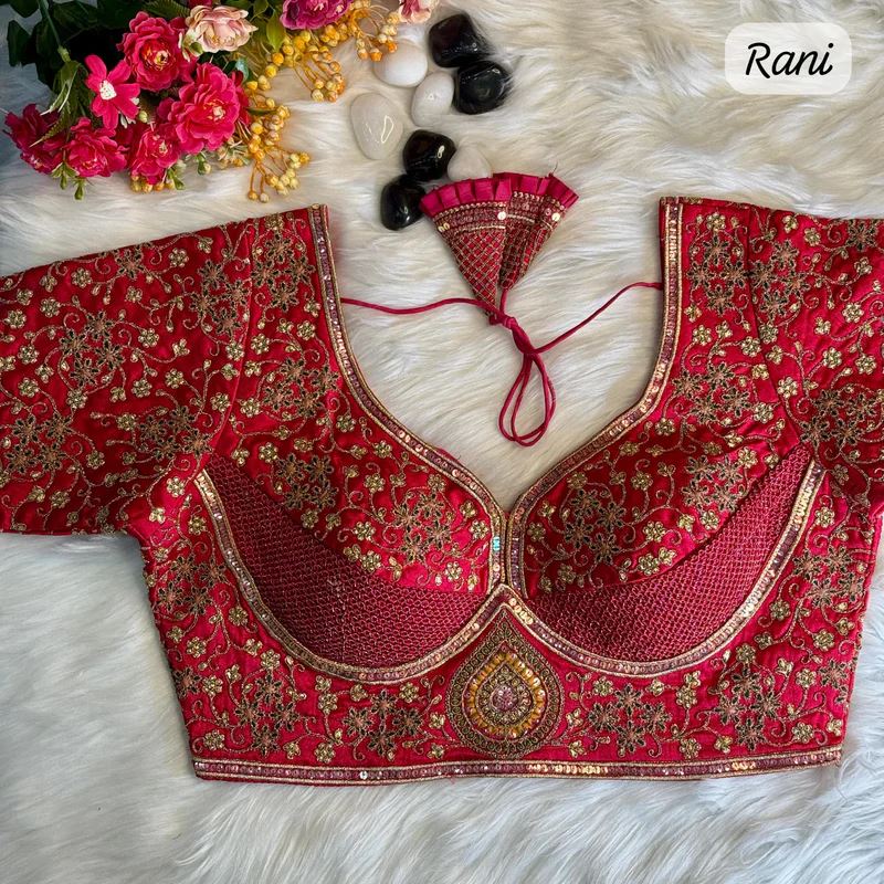 Rani Pink Heritage Luxe Bridal Blouse  Inspired by Sabyasachi