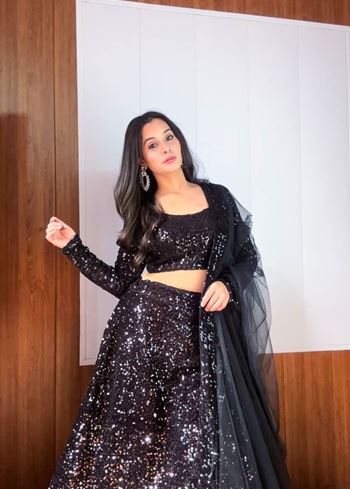 Black Lehenga Choli With Heavy Sequence Work
