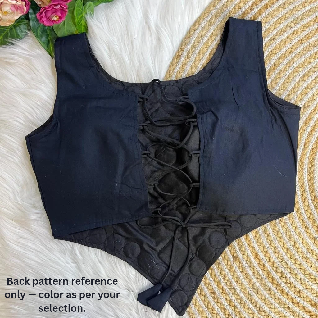 Black Real Mirror Navratri Handwork Blouse