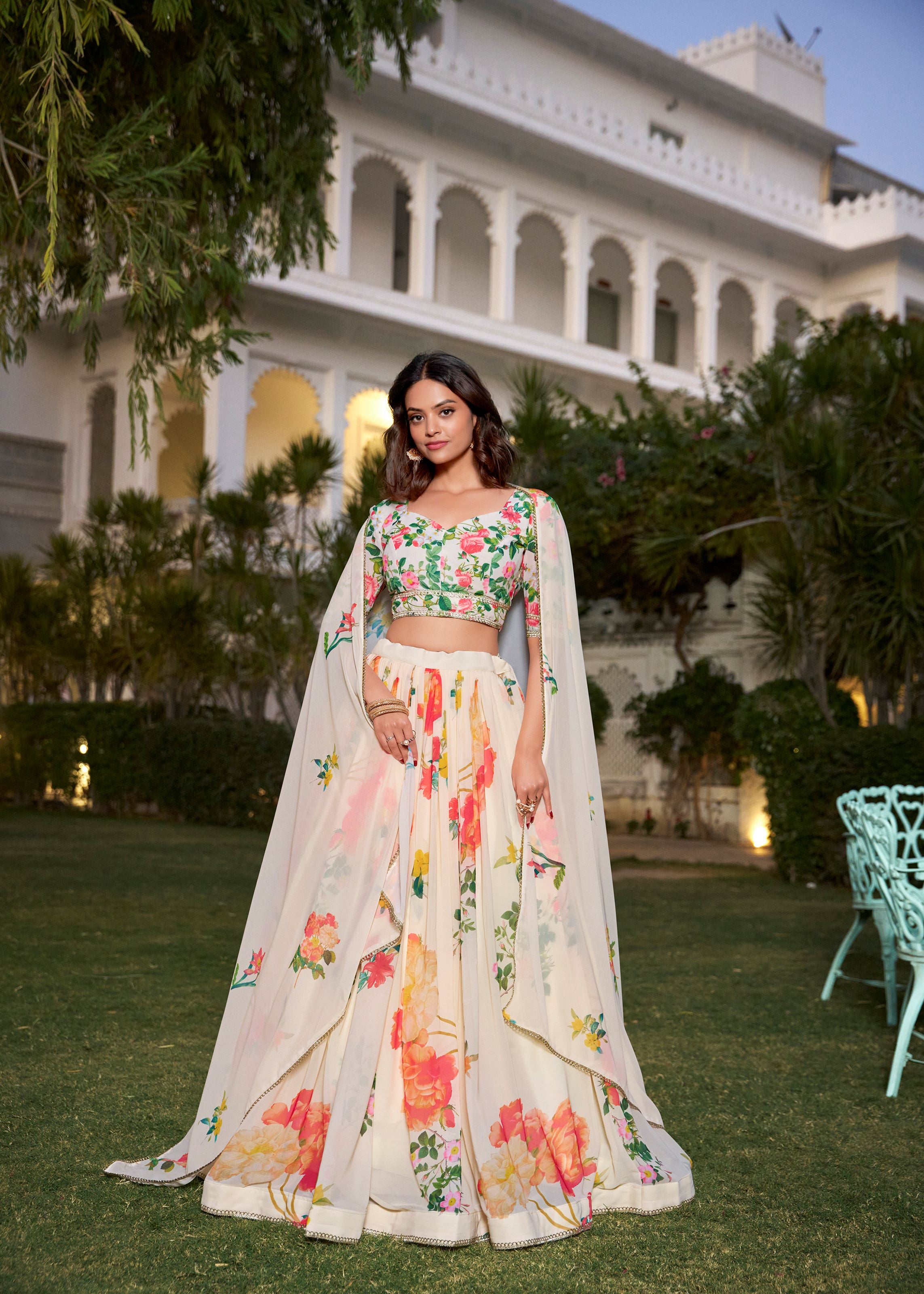 Cream Kalamkari Charm on Luxurious Dola Silk Lehenga with Woven Borders