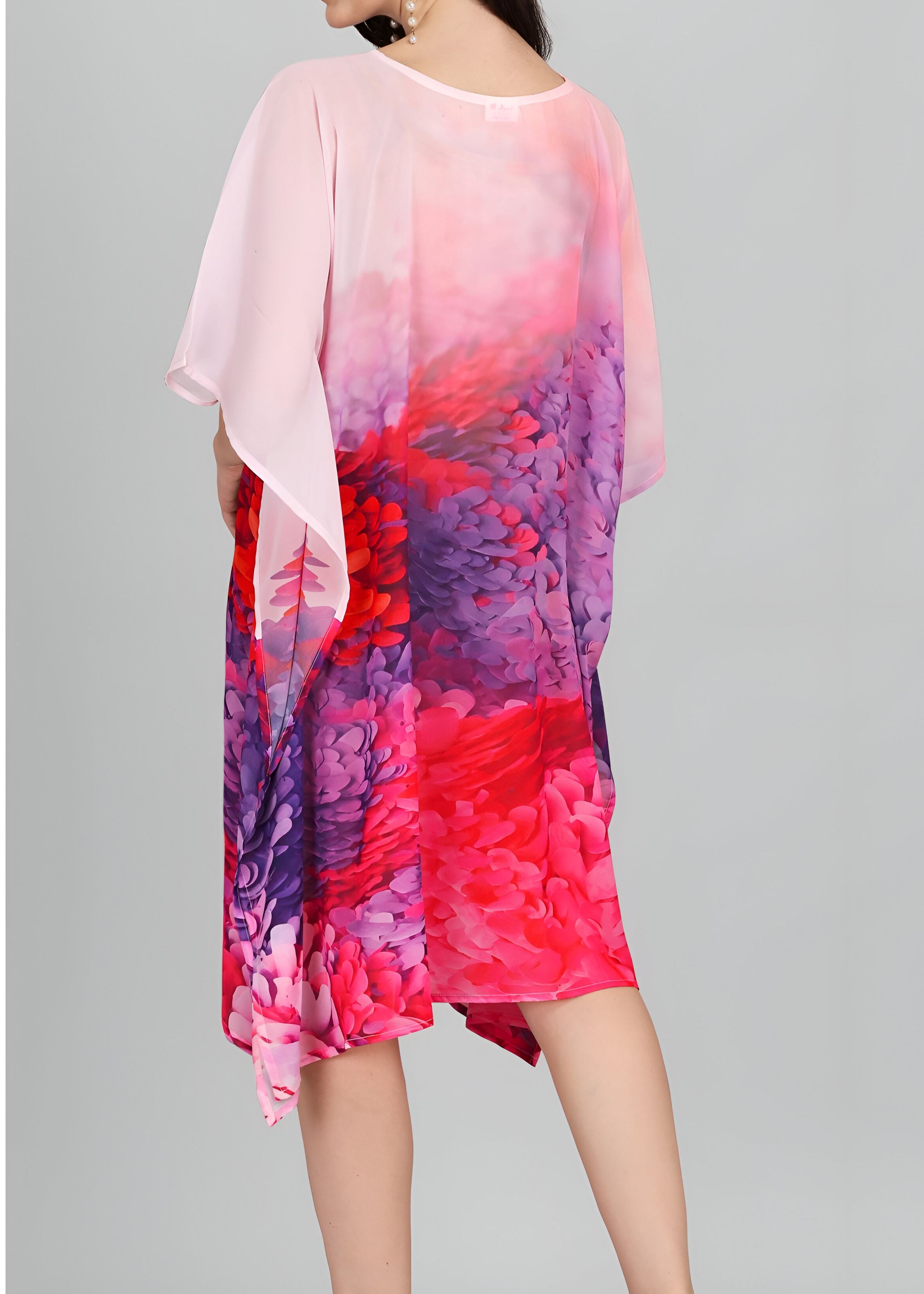 Multi Weightless Georgette Readymade Kaftan With Digital Printed