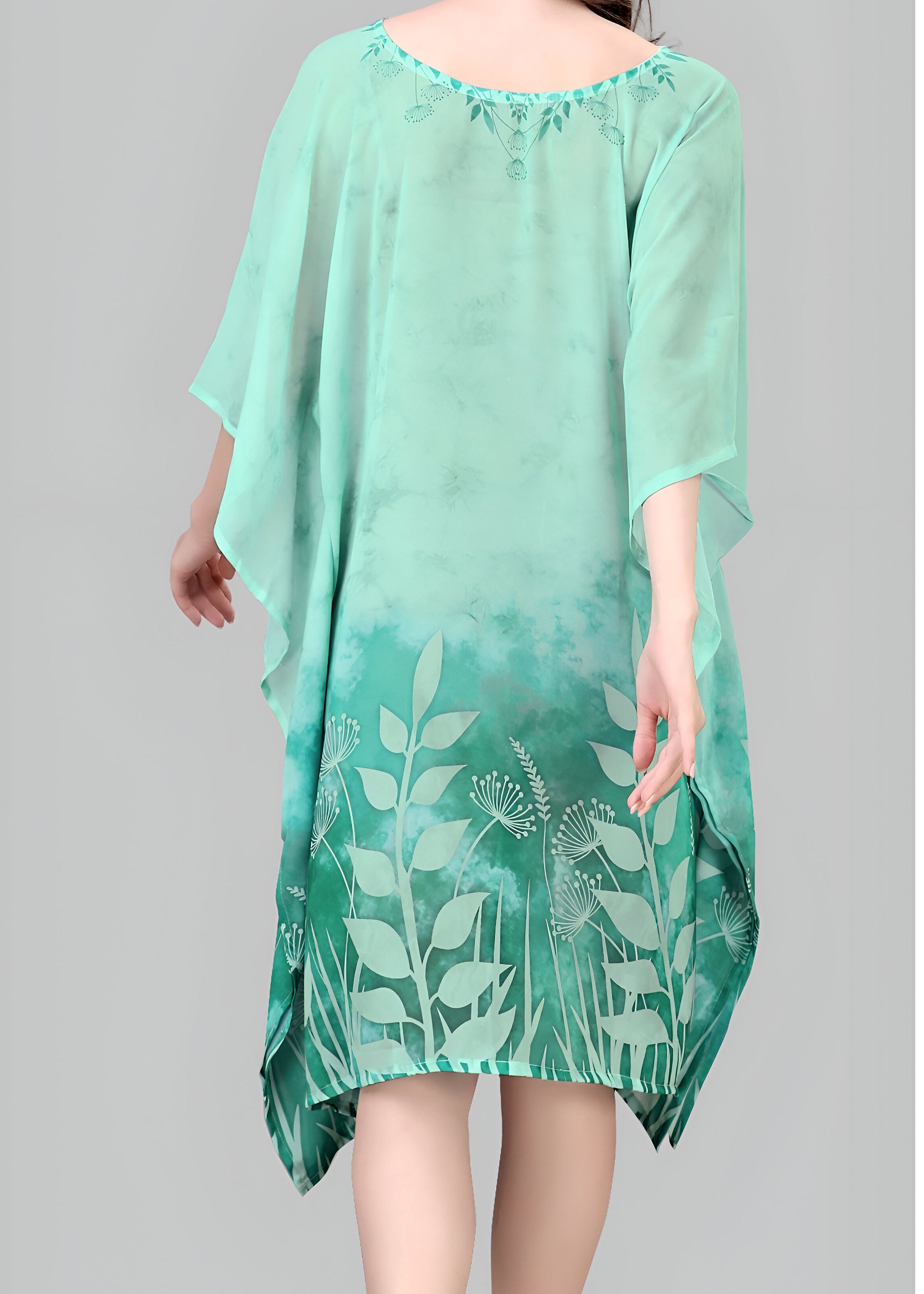 Multi Weightless Georgette Readymade Kaftan With Digital Printed