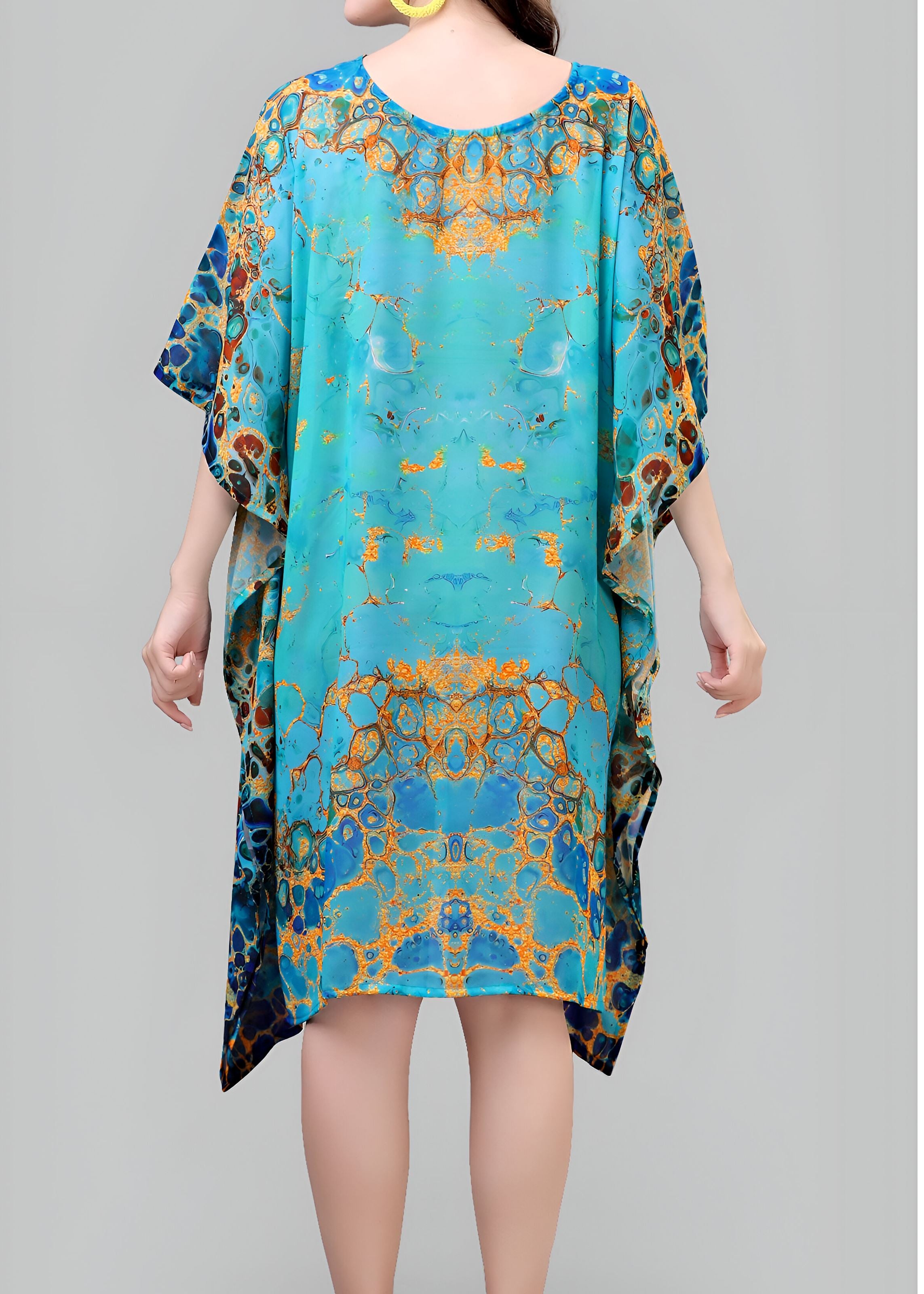 Multi Weightless Georgette Readymade Kaftan With Digital Printed