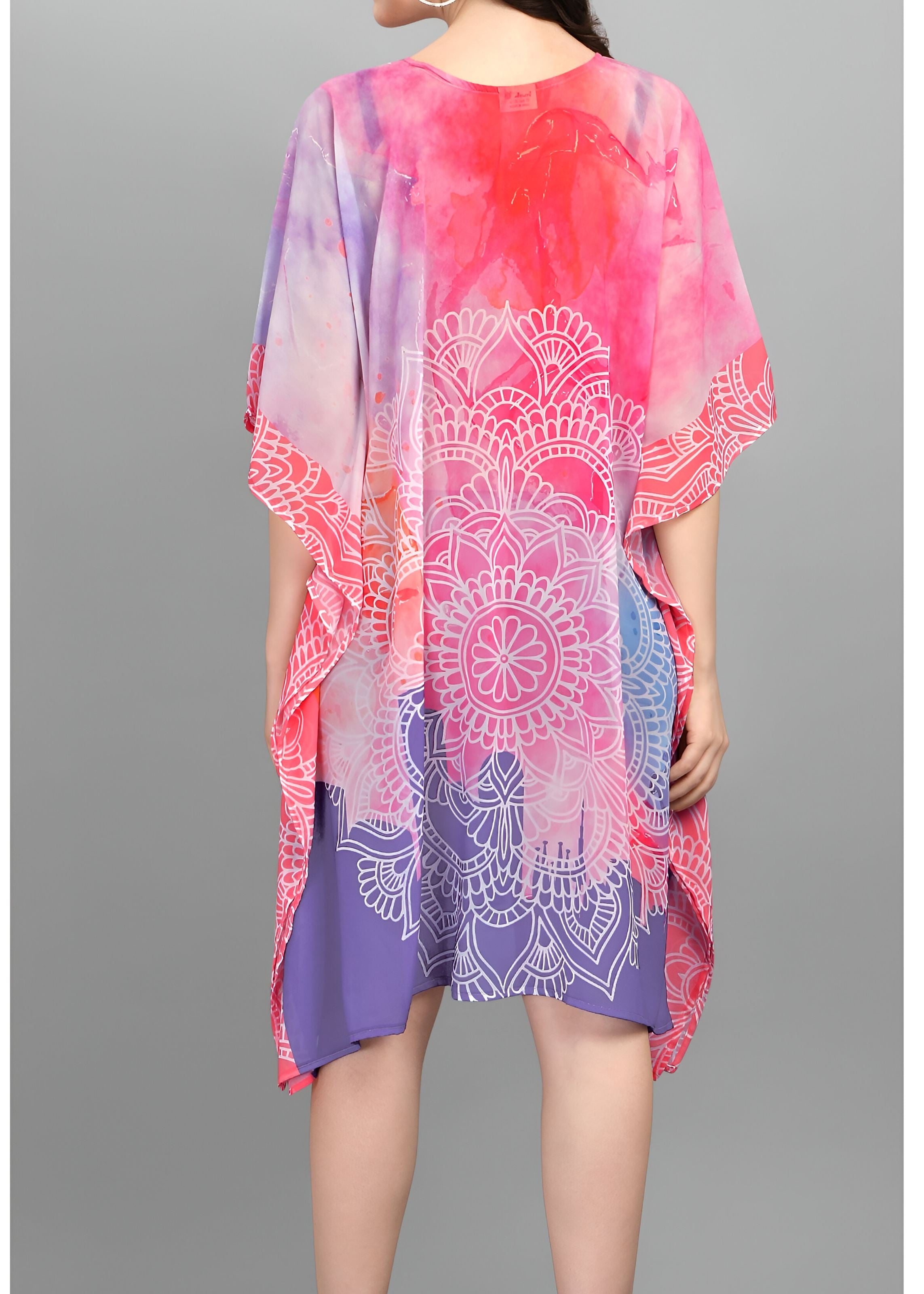 Multi Weightless Georgette Readymade Kaftan With Digital Printed