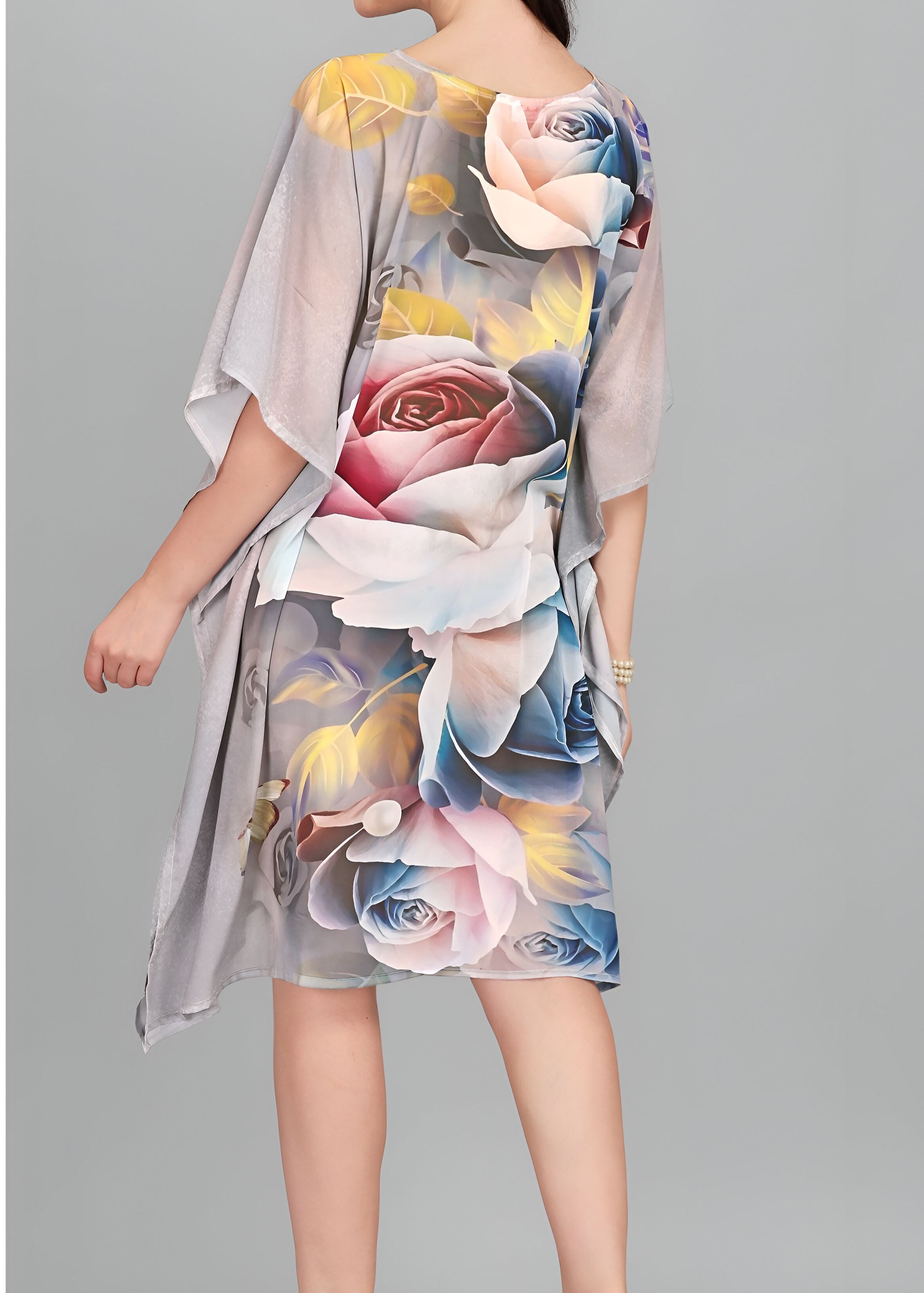 Multi Weightless Georgette Readymade Kaftan With Digital Printed